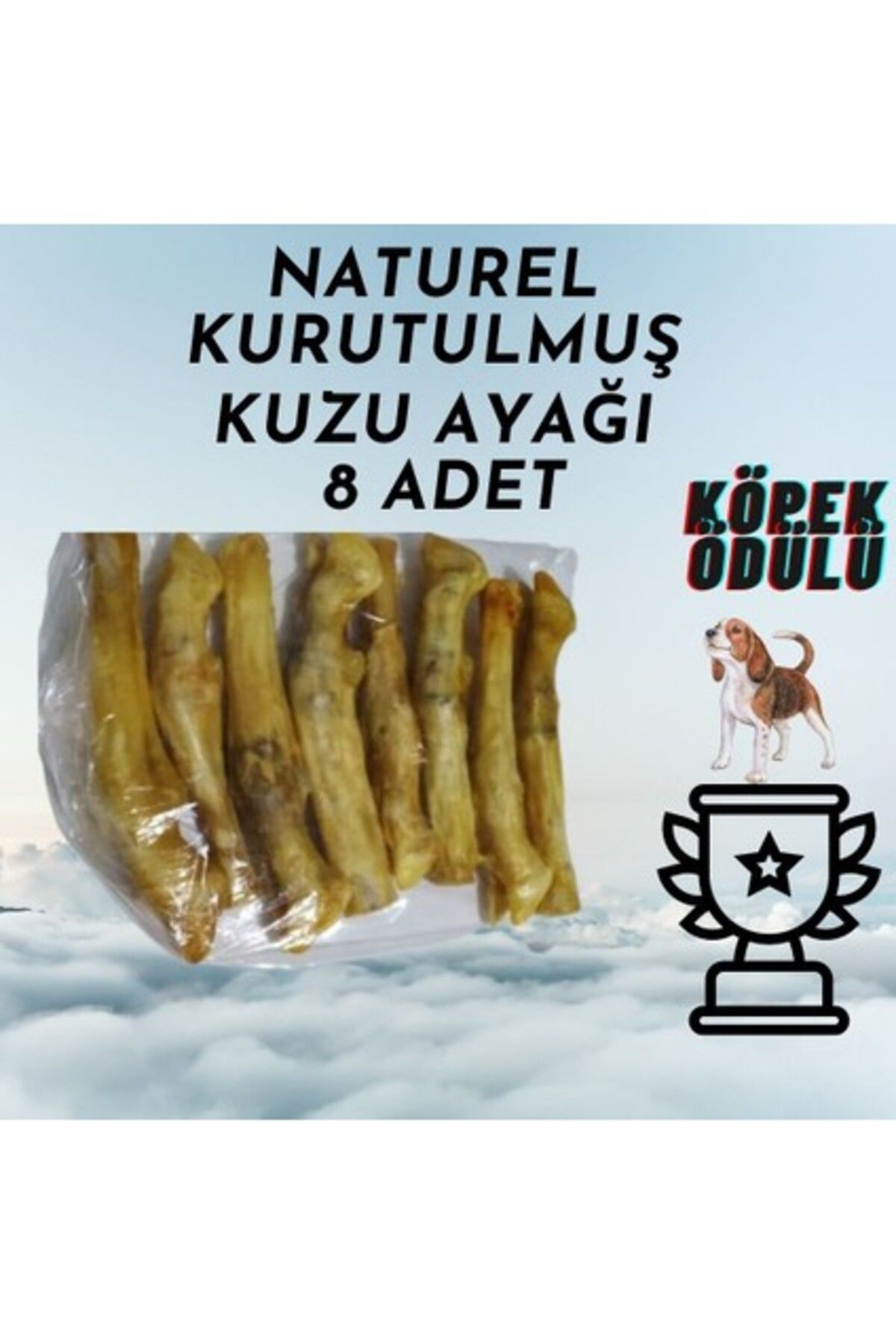 Orqinel Sevimli Pet Store Kurutulmuş Kuzu Ayak Paça 8 Li Paket