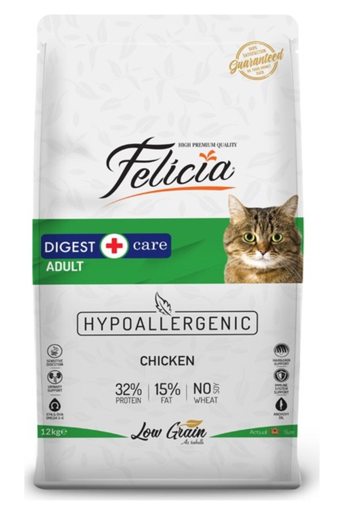 Felicia Az Tahıllı 12 kg Yetişkin Tavuklu Hypoallergenic Kedi Maması