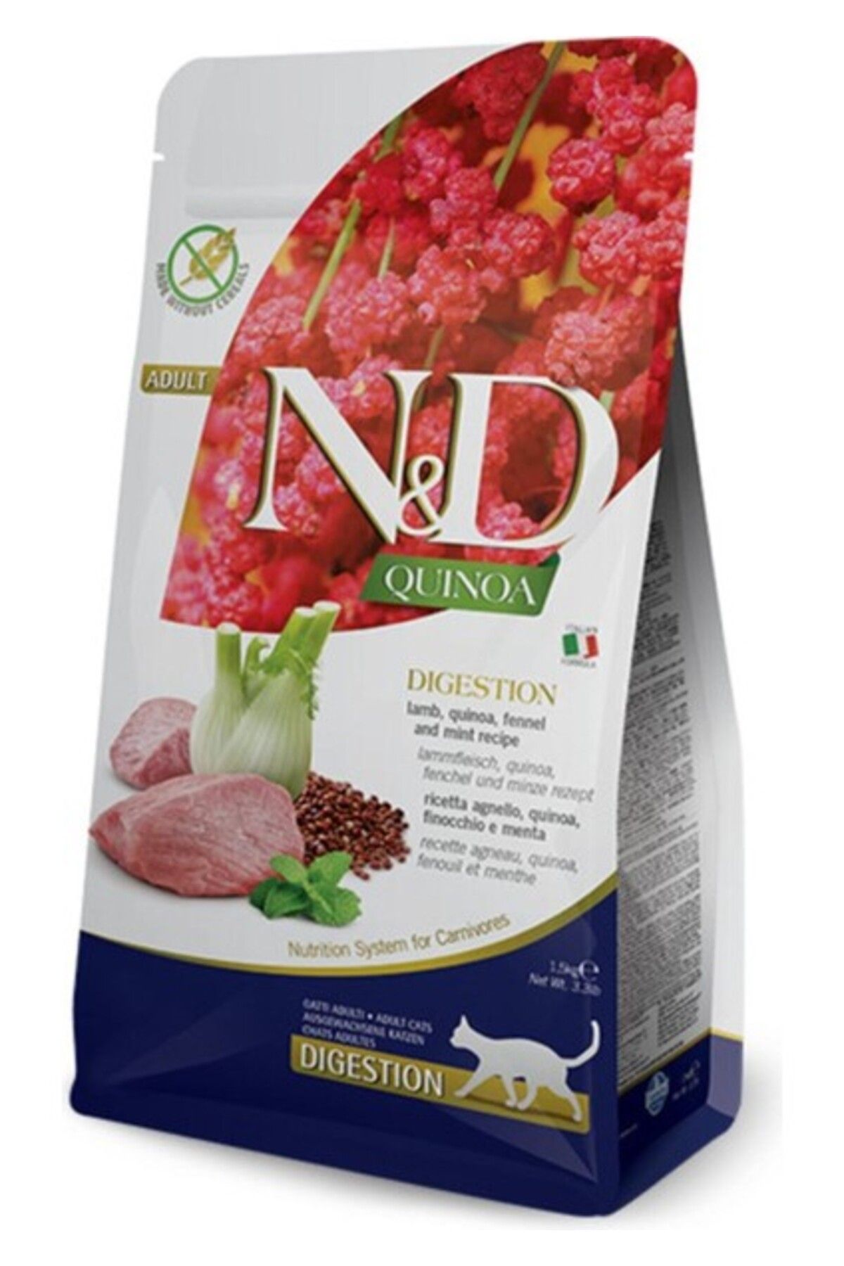 N&D Quinoa Digestion Kuzu Etli Yetişkin Kedi Maması