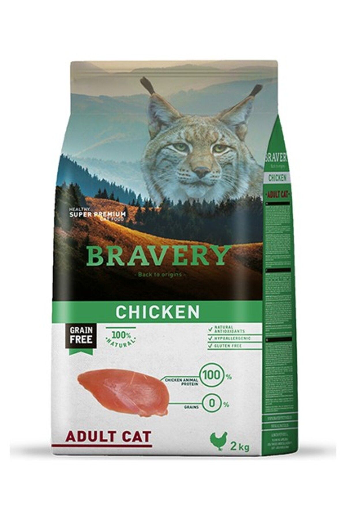 Bravery Yetişkin Kedi Maması Tavuklu 2 Kg. - Adult Cat Chıcken 2Kg.