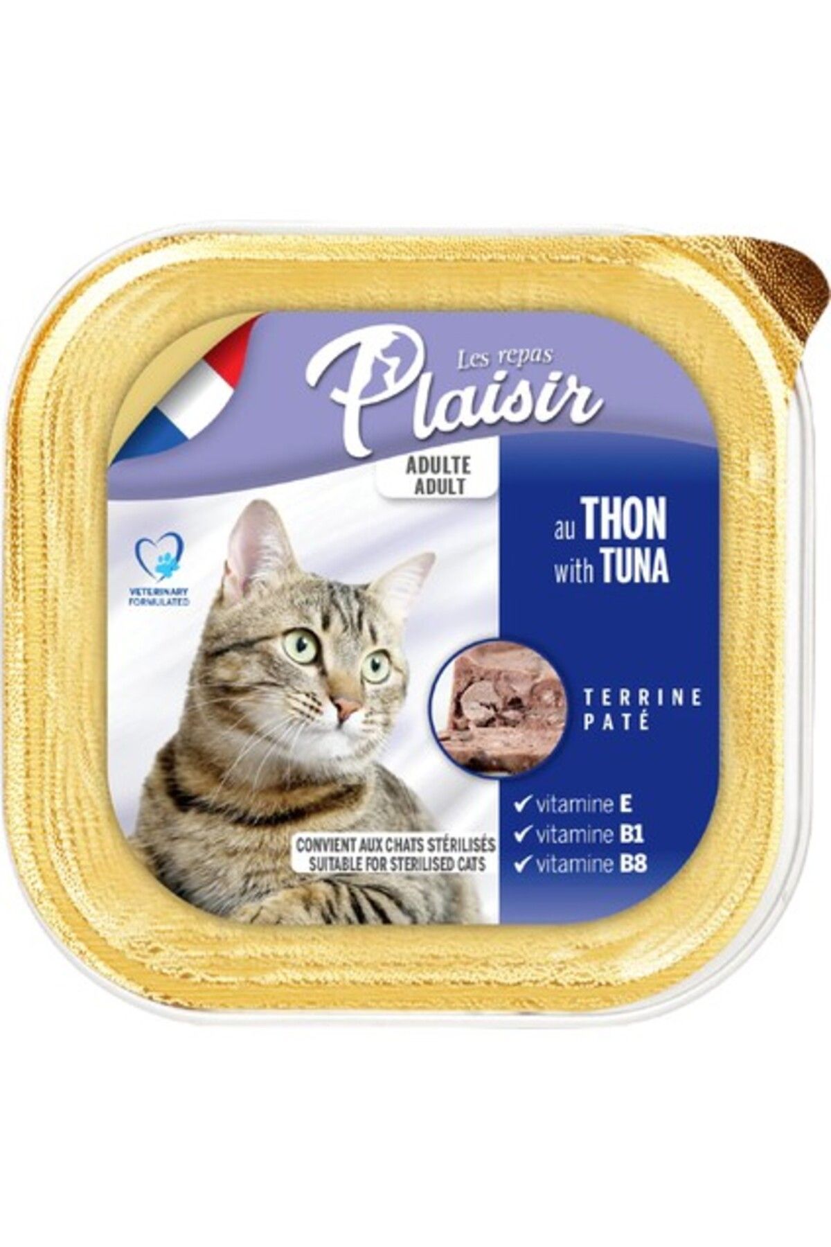 Plaisir Tuna Pate Adult Cat Ton Balıklı Yaş Yetişkin Kedi Maması 100Gr