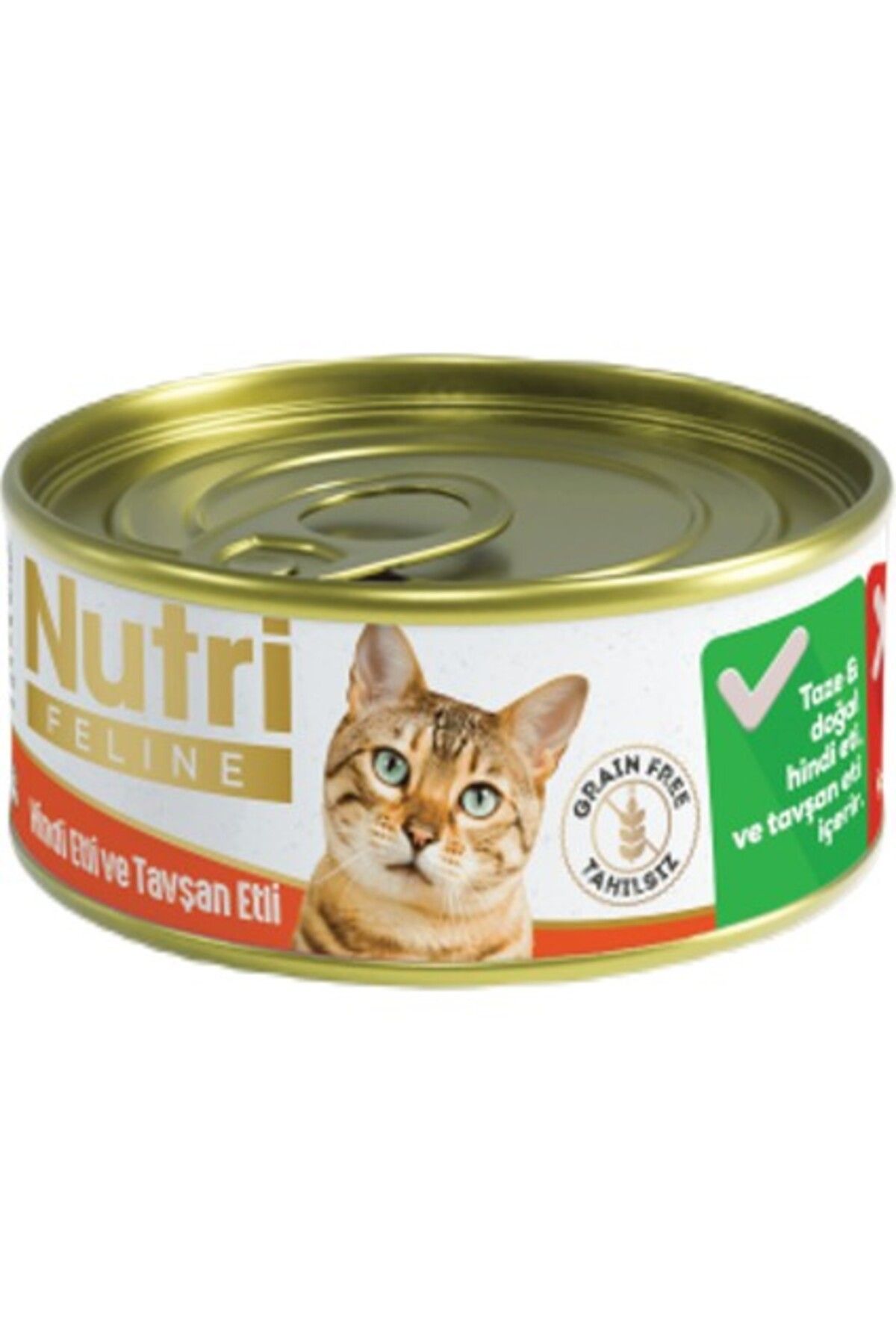 Nutri Feline Grain Free Turkey Pate with Rabbit Adult Cat Tahılsız Hindi ve Tavşan Etli Yetişkin Ked