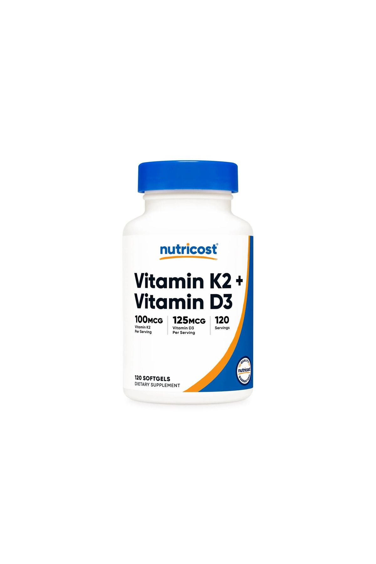 Nutricost Vitamin D3+K2 Vitamin 5000UI 120 Softgels