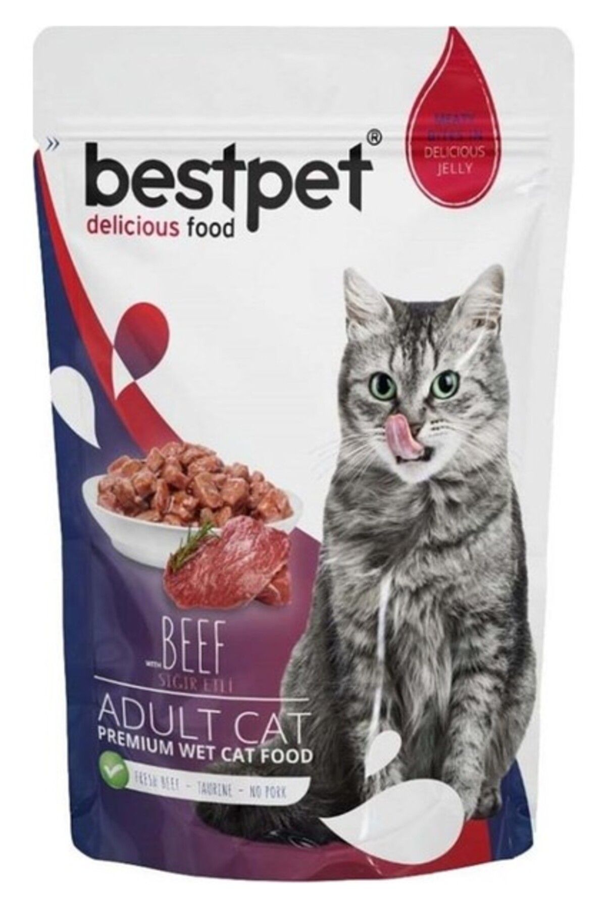 Bestpet Adult Jelly Biftekli Kedi Pouch Mama 85 gr