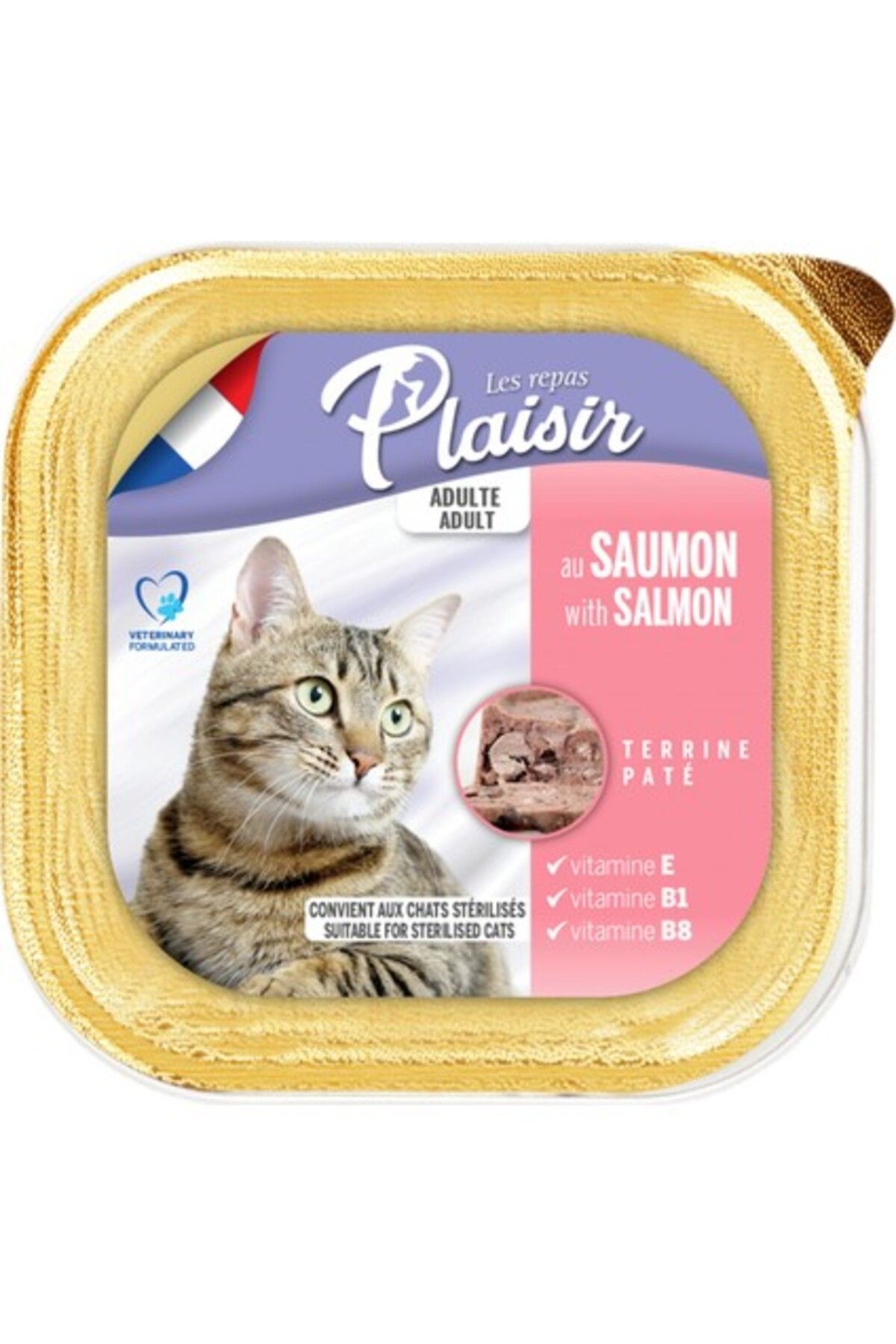 Plaisir Salmon Pate Adult Cat Somon Balıklı Yaş Yetişkin Kedi Maması 100Gr