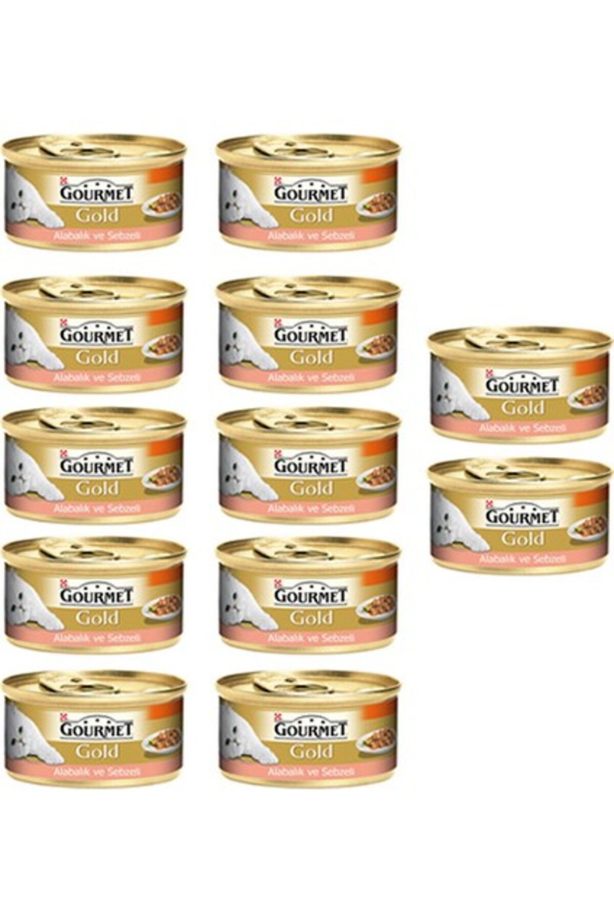 Gourmet Gold Parça Etli Soslu Alabalık & Sebzeli Yaş Kedi Maması 85 gr (12 Al 10 Öde)