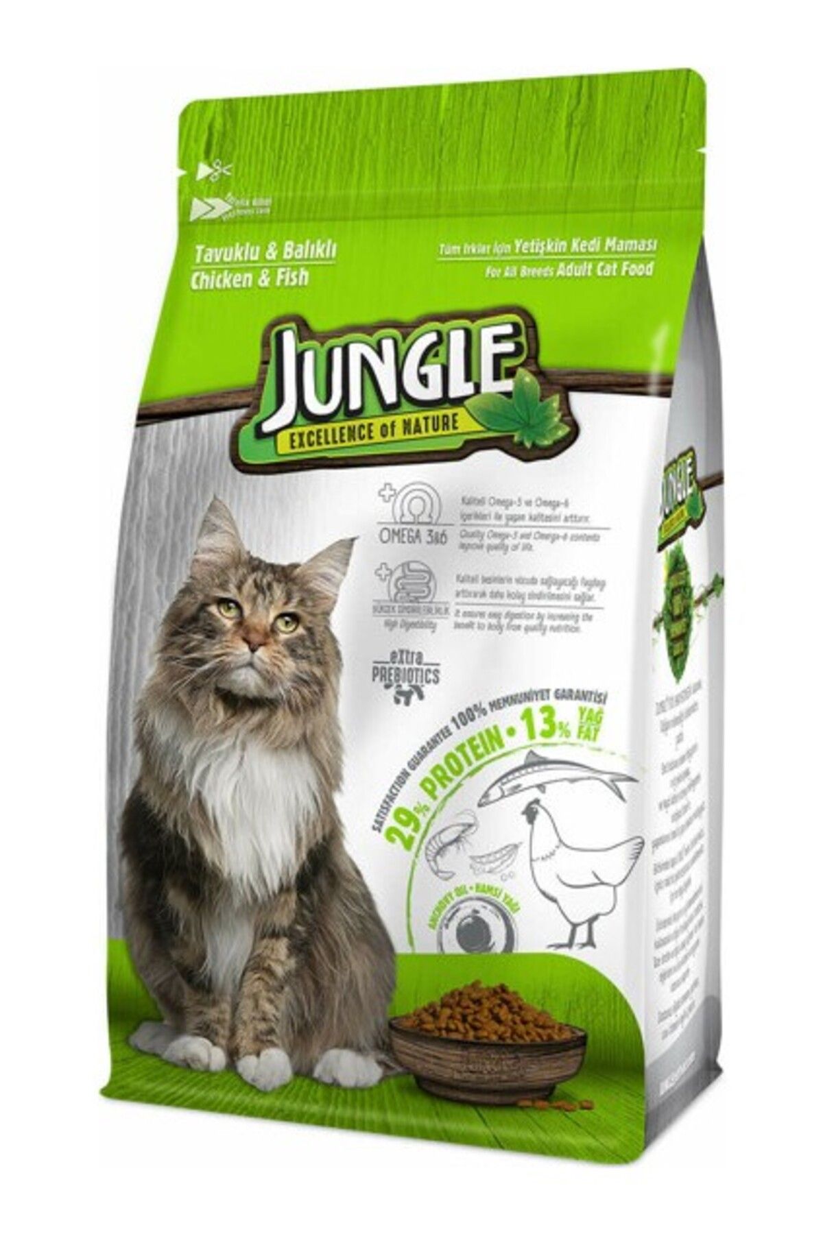 Jungle Tavuklu ve Balıklı Kedi Maması 500 g