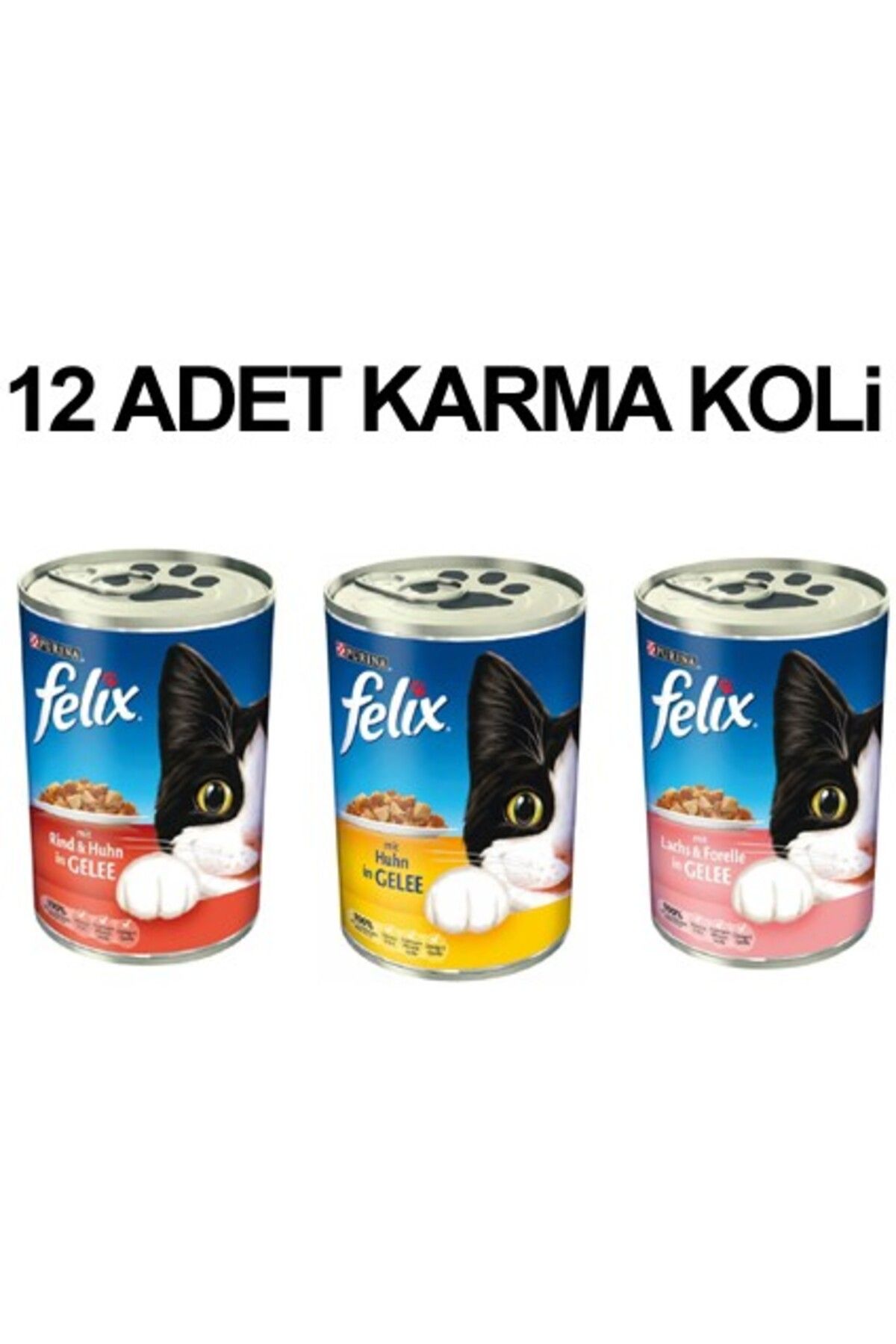 FELIX Karışık Kedi Konservesi 400 Gr X 12 Adet