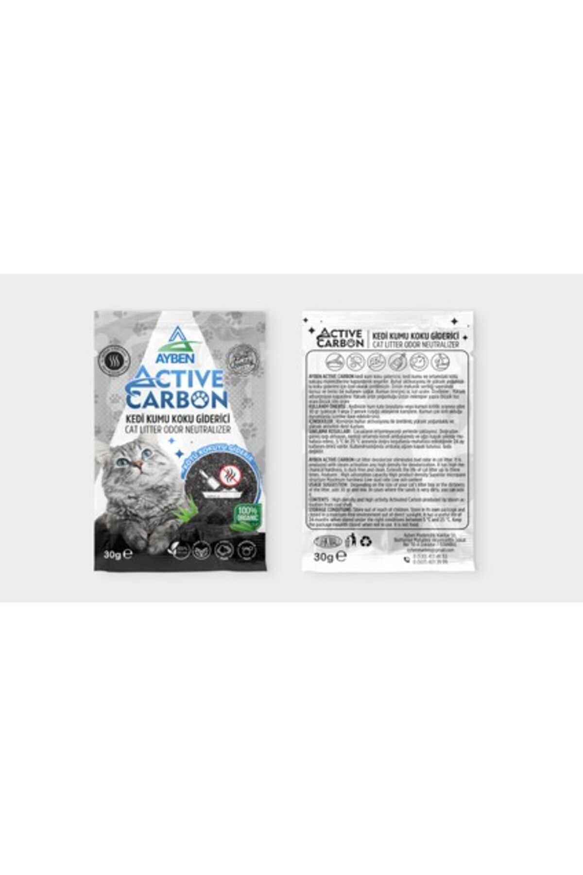 Orqinel Ayben Active Carbon kedi Kumu Koku Giderici 30 gr ( 4 adet )