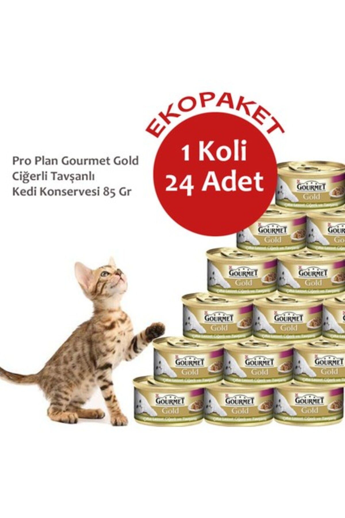 Orqinel Gourmet Gold Ciğerli Tavşanlı Kedi Konservesi 85 Gr- 24