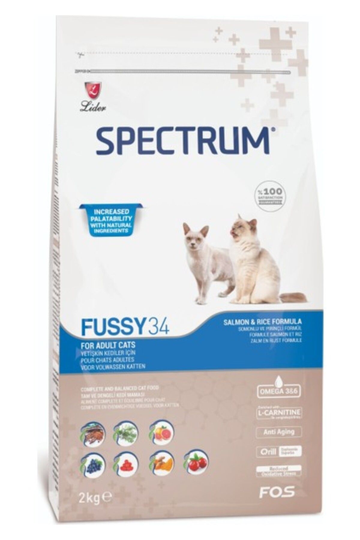 Spectrum Fussy 34 Somonlu Yetişkin Kedi Maması 2kg