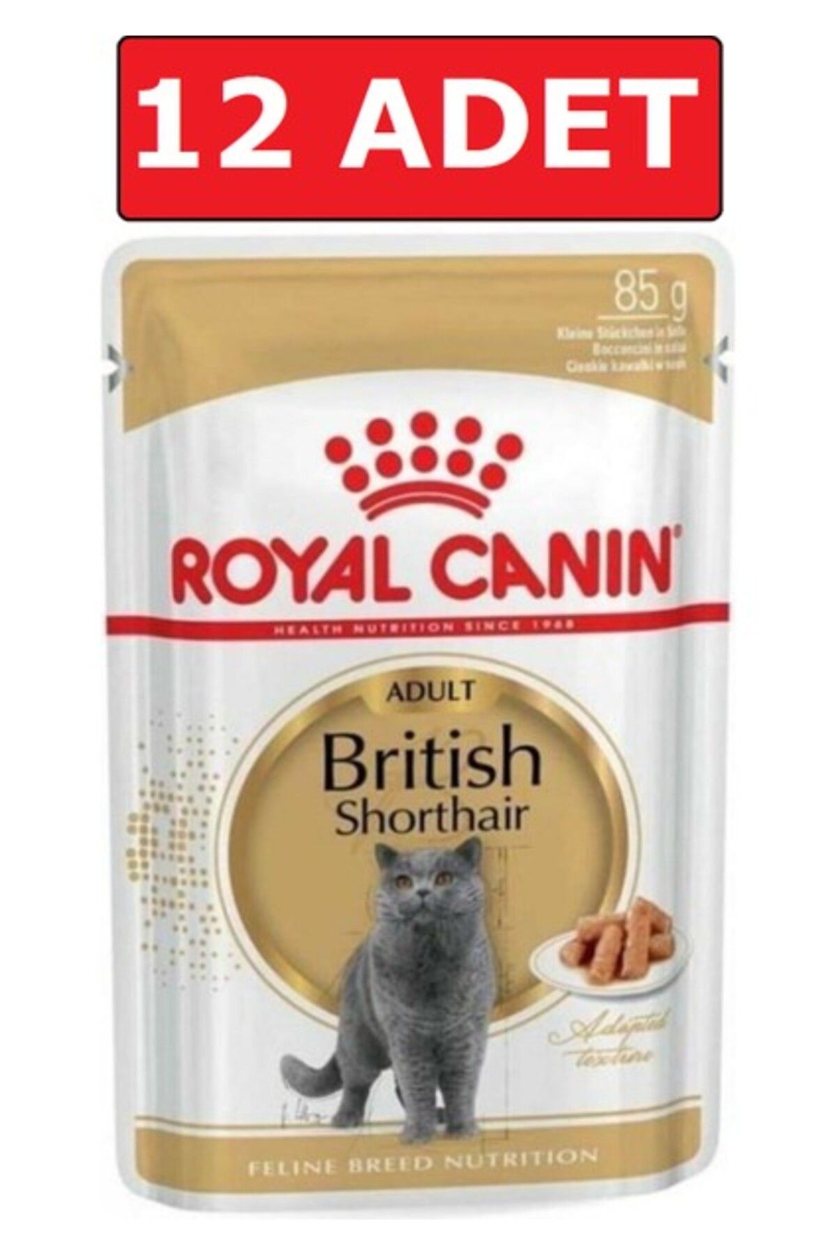 Royal Canin British Shorthair Kedi Konservesi Pouch 85 gr 12 Adet Yaş Mama