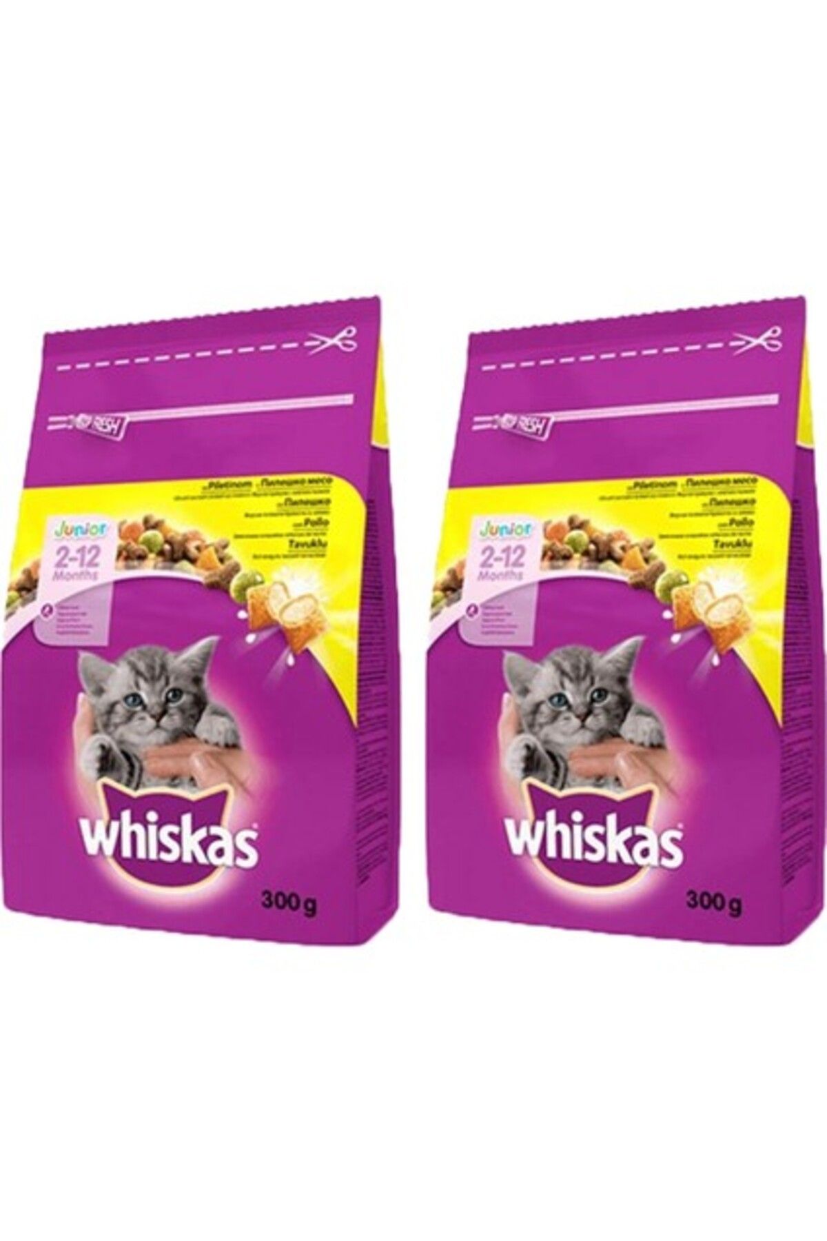 Whiskas Tavuklu Yavru Kuru Kedi Maması 300 gr x 2 Adet