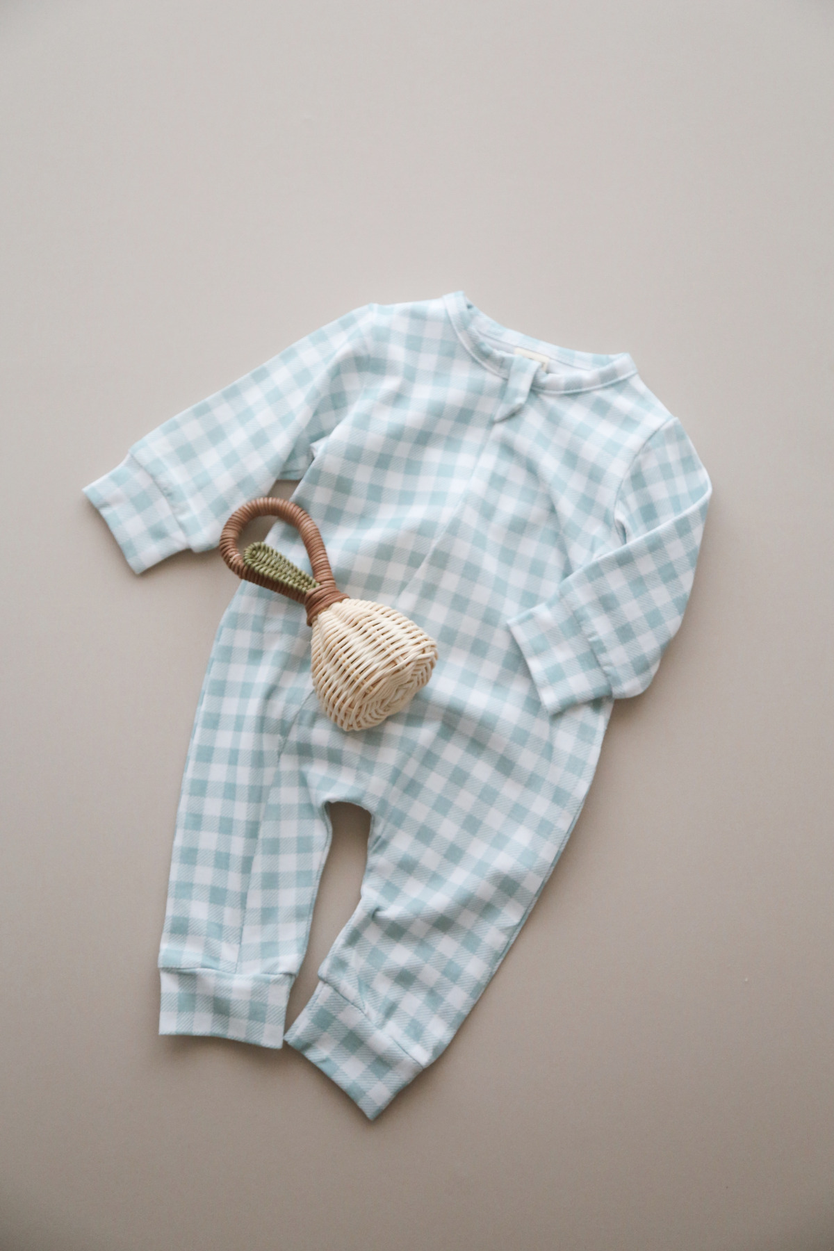 DoDo'S Baby %100 ORGANİK PAMUK SOFT EKOSE MİNT BEBEK UYKU TULUMU fotoğrafı 3 (önizleme)