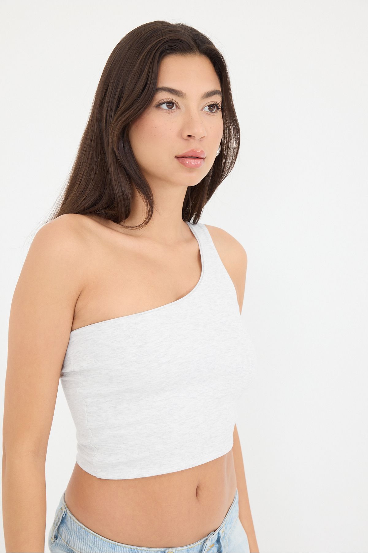 Addax-Single Shoulder Crop Tank Top A13618-P13 5