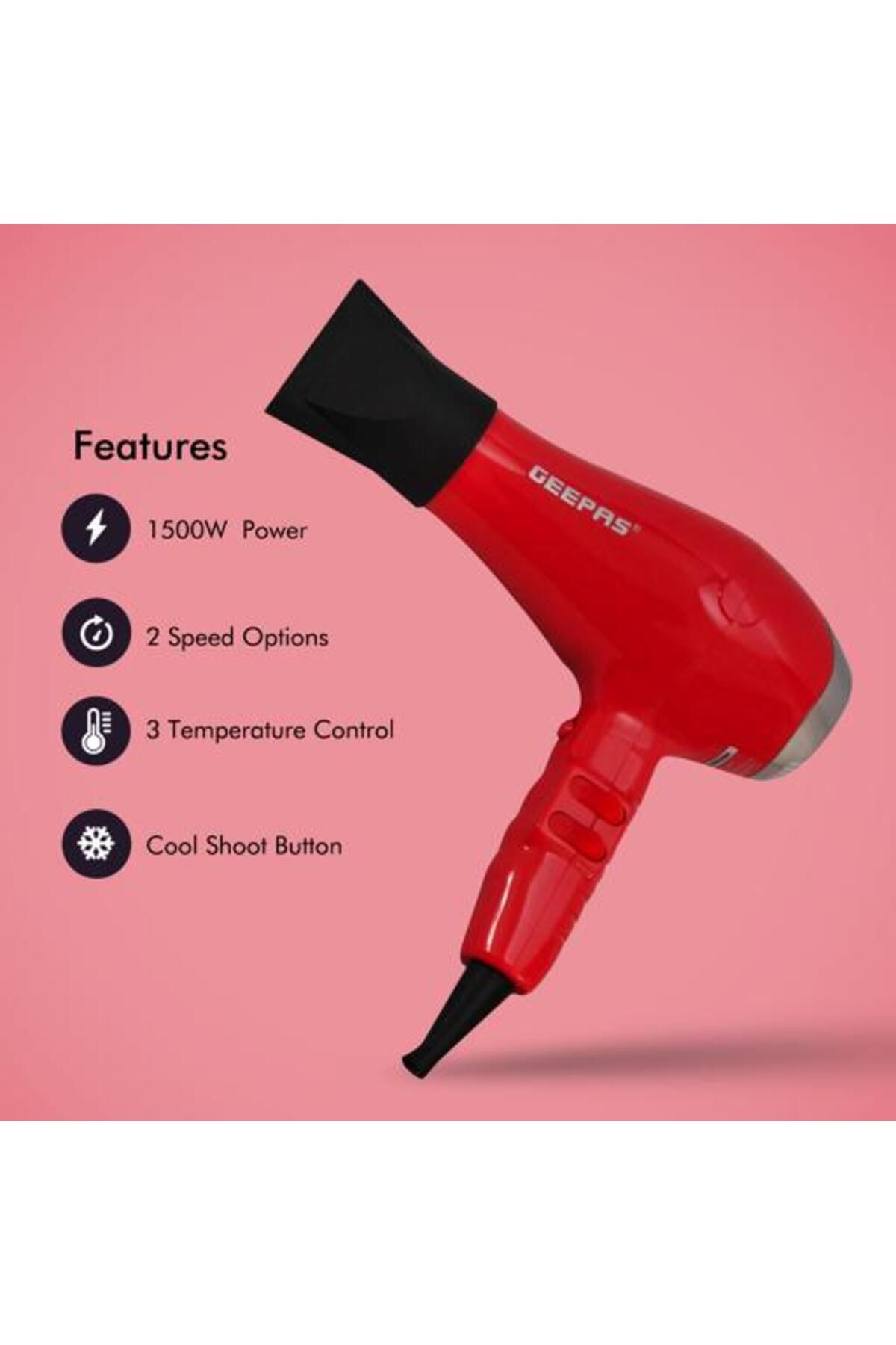 Geepas-3 Heat Setting Function1500W Hair Dryer GH8078 Geepas 6