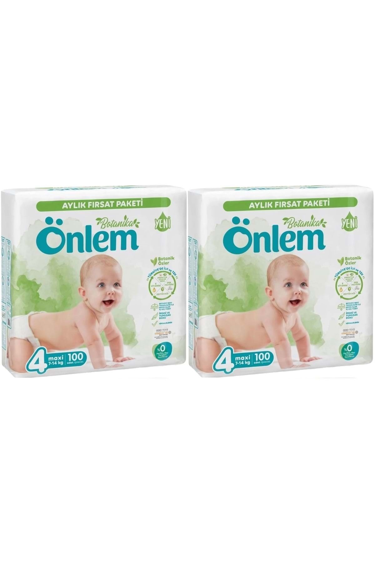 ÖNLEM Önlem Bebek Bezi Botanika Beden:4 (4-9KG) Maxi 200 Adet Aylık Ekonomik Fırsat Pk