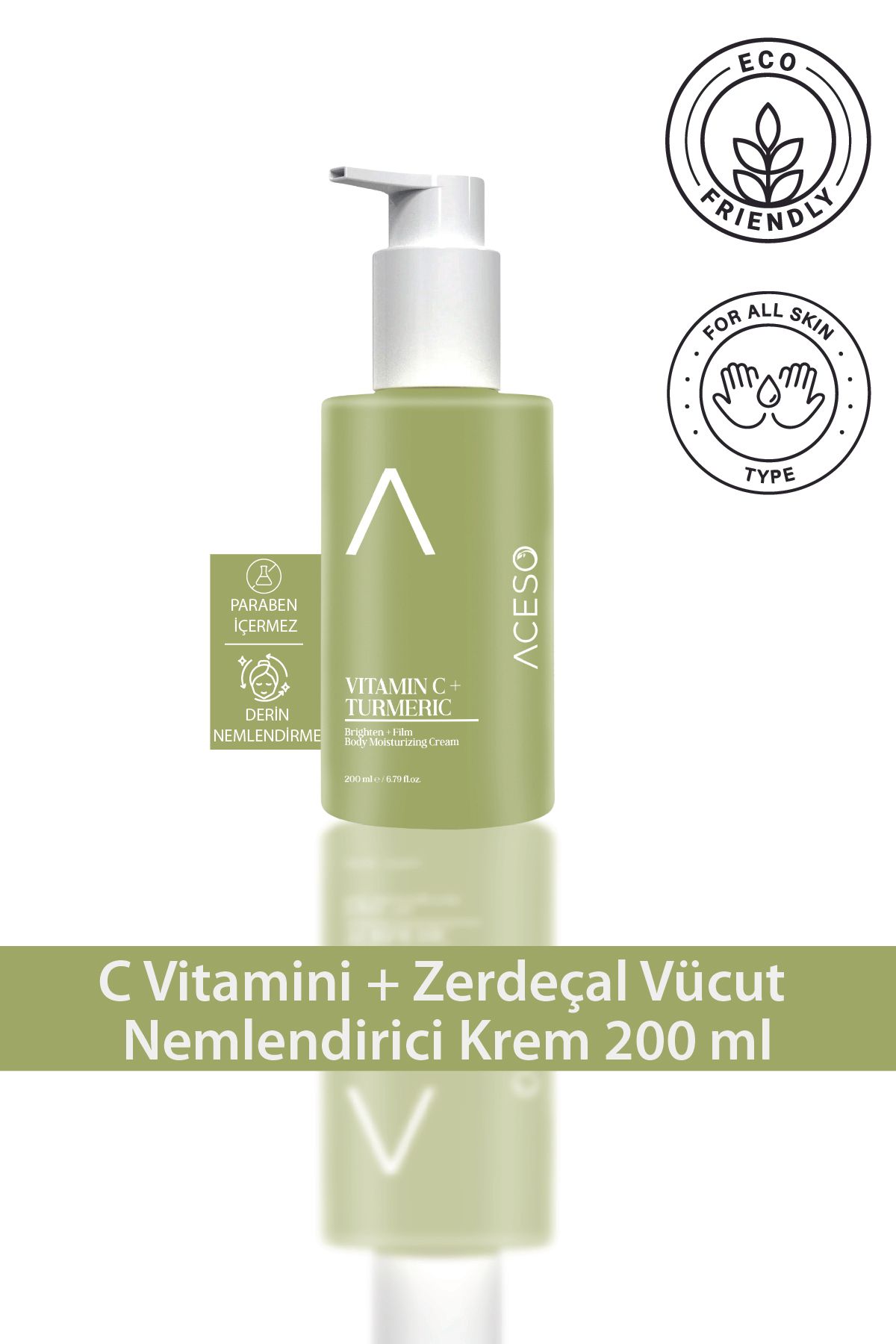 Aceso Cosmetics C Vitamini + Zerdeçal Vücut Nemlendirici Krem 200 ml