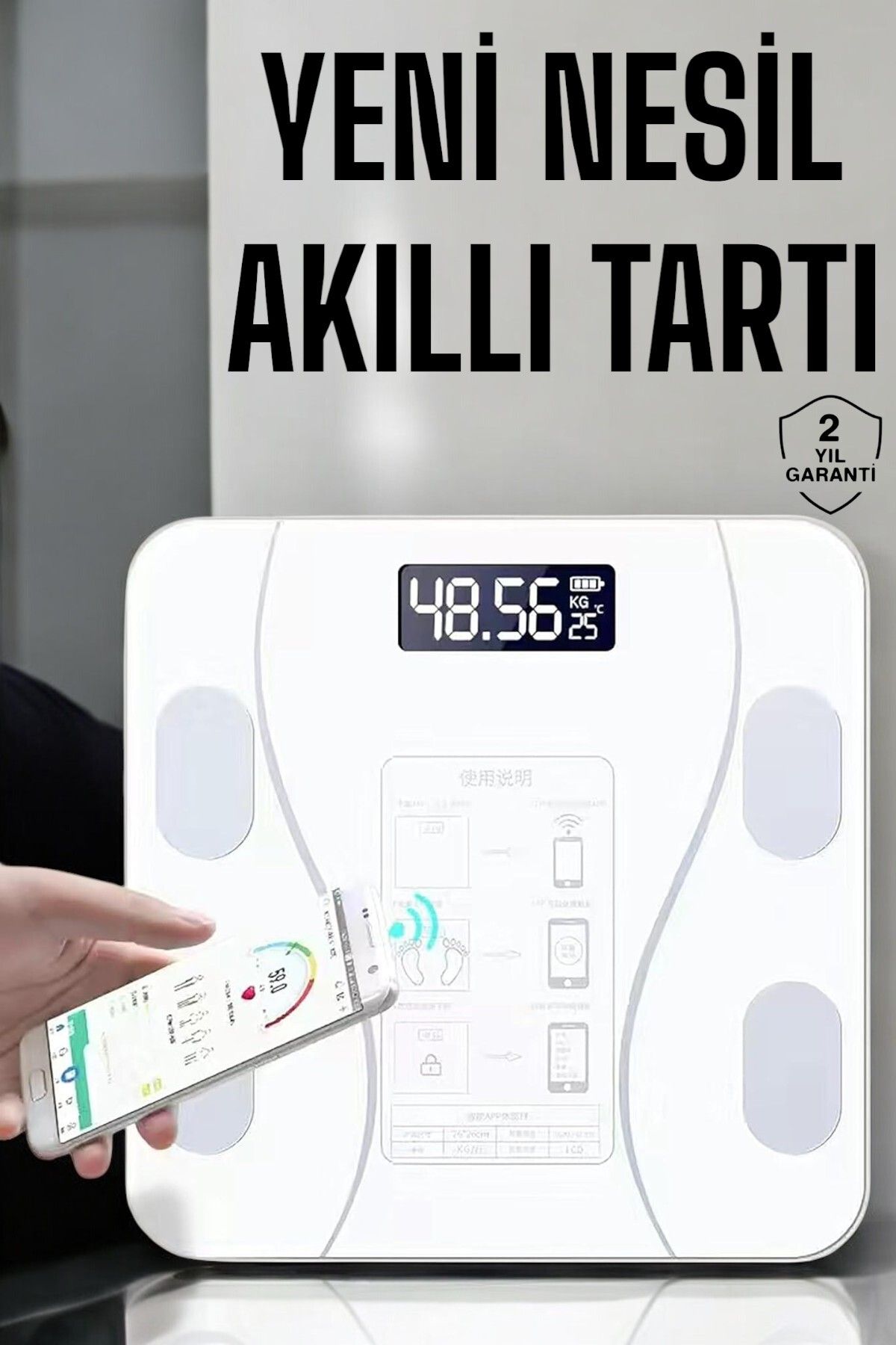 ASTRALTECH Tartı Baskül Dijital Elektronik Tartı Vücut Analiz Wifi Akıllı Yağ Ölçer