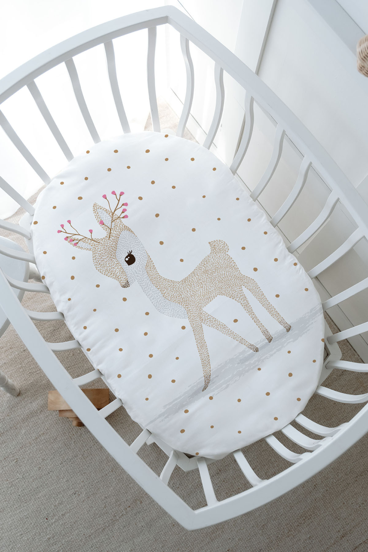 Tuğba Kuğu Park Yatak Nevresim Takımı (80x120) - Iconic Serisi - Çiçek Boynuzlu Geyik fotoğrafı 4 (önizleme)