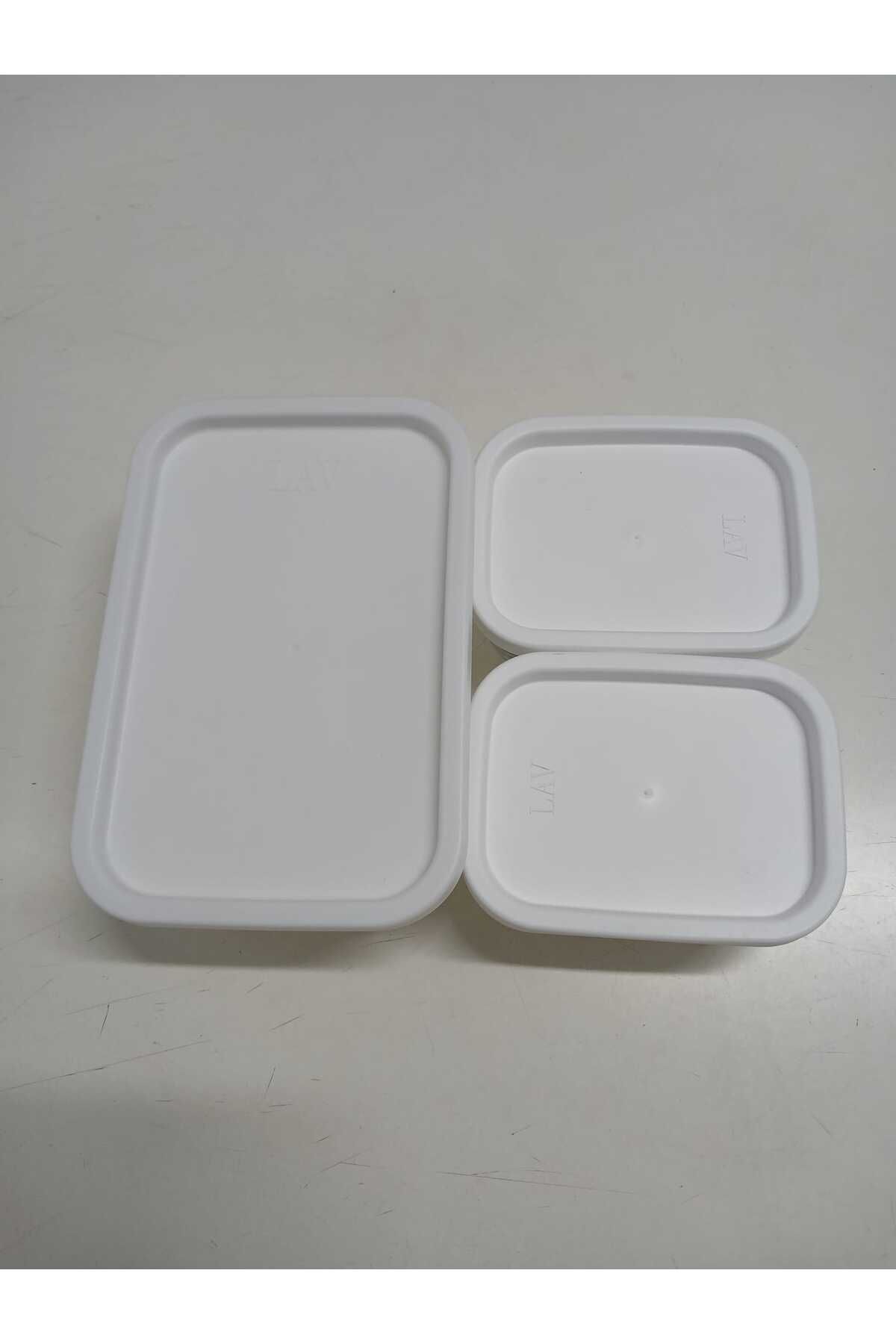 LAV-Feyzade Cube Storage Container - White with Lid, 1170 Cc X 1 Pcs - (405Cc X 2 Pcs) Model 4