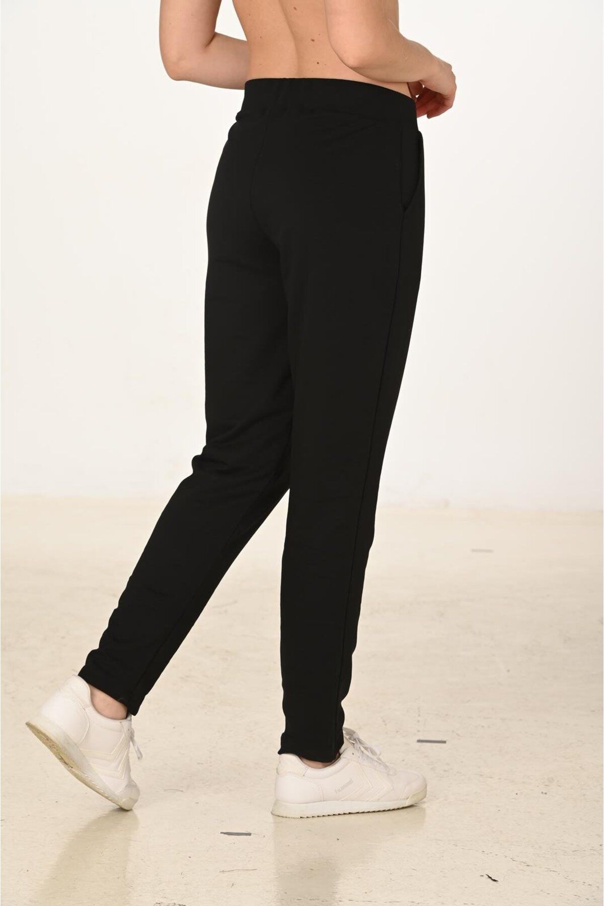 TRENDHİLL-Women's Black Cotton Sweatpants 5610-S 7