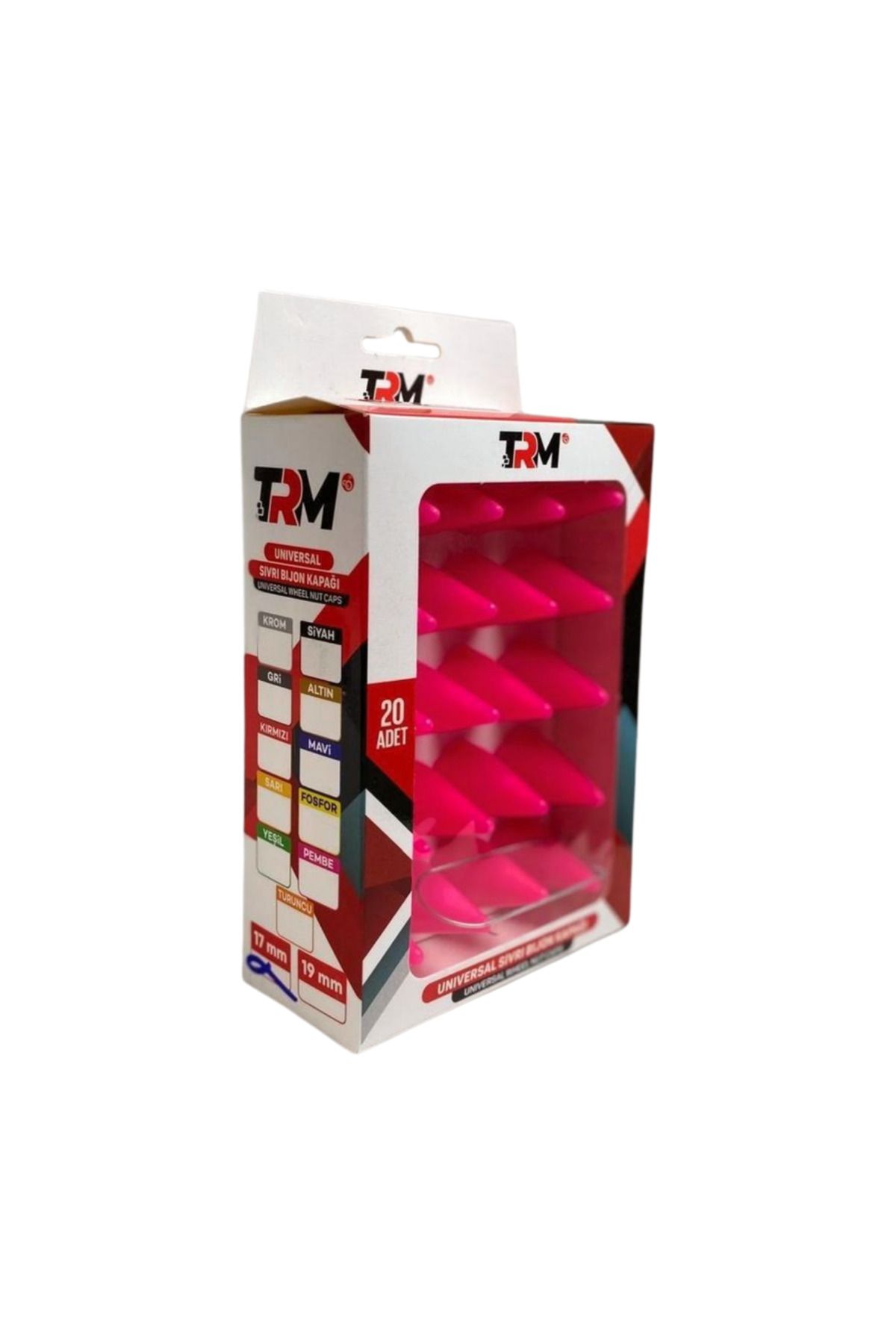 TRM -17MM BİJ003P PEMBE SİVRİ BİJON KAPAĞI 20Lİ