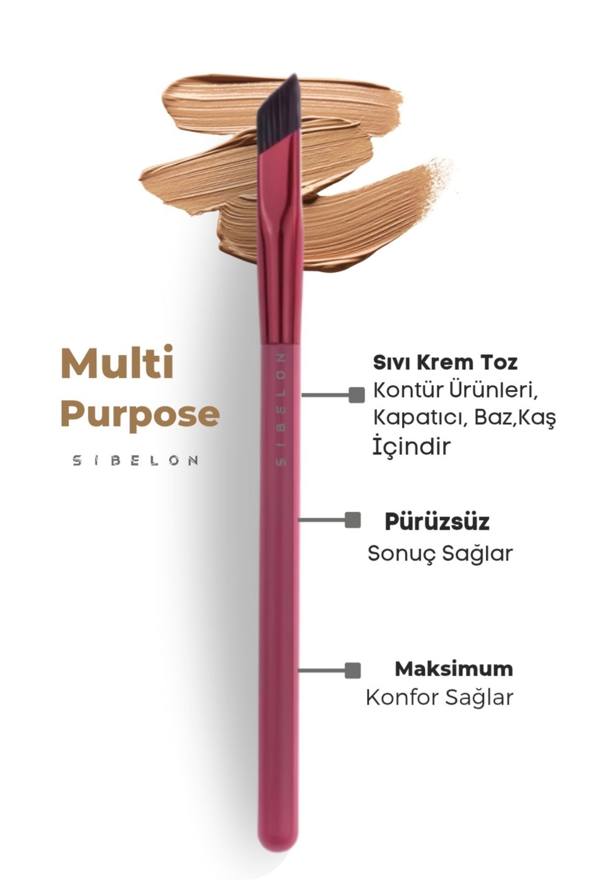 Sibelon Multi Purpose Brush Çok Amaçlı Fırça Resim Art Sanat Makyaj Allık Tezhip Için Akrilik Guaj Boyama