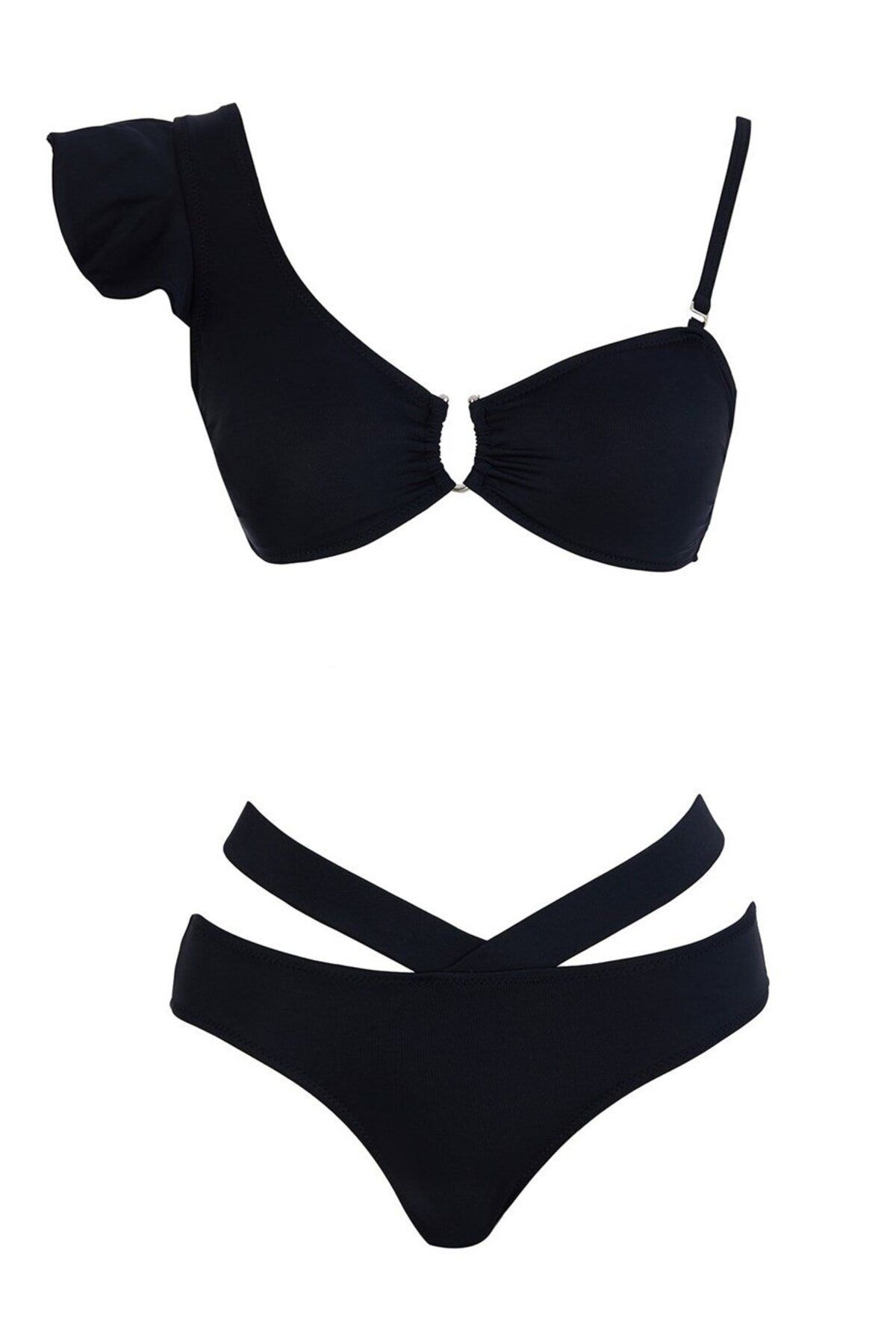 SAILOR moda-V-nyakú Flounce bikini szett 1