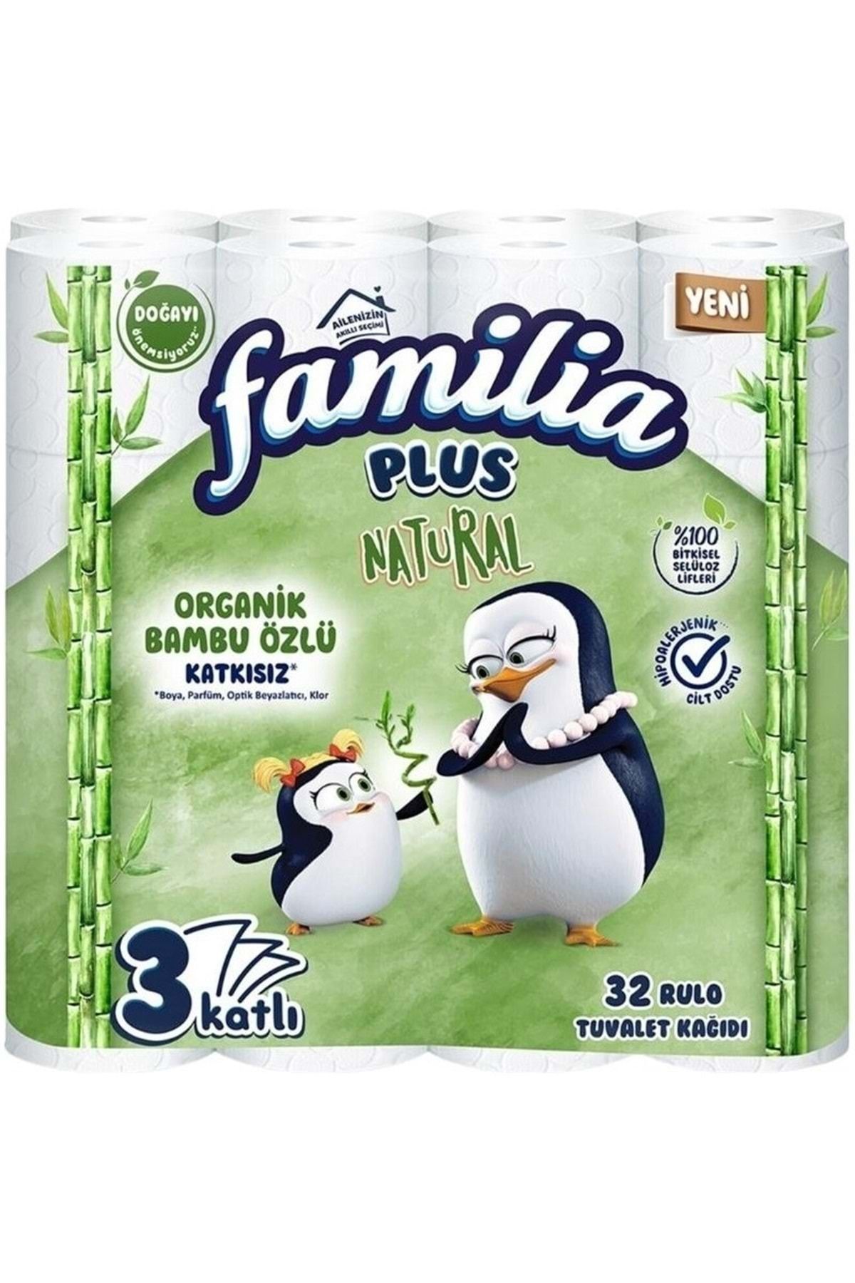 Familia Plus Tuvalet Kağıdı 3 Katlı 32 Li Paket Natural (Organik Bambu Özlü)