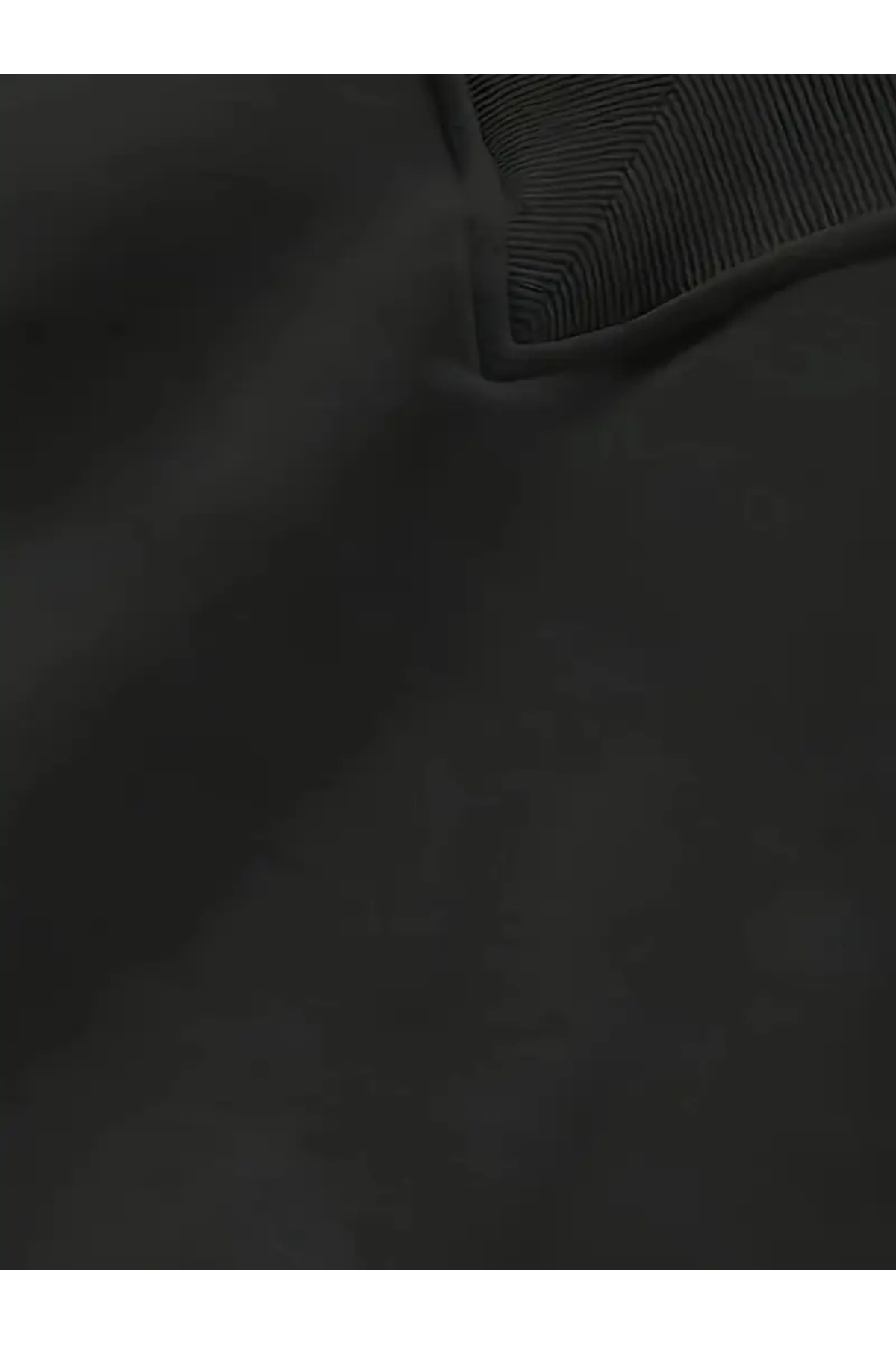 FUWEAR  Siyah Oversize V Yaka Düz Sweatshirt - Görsel 2