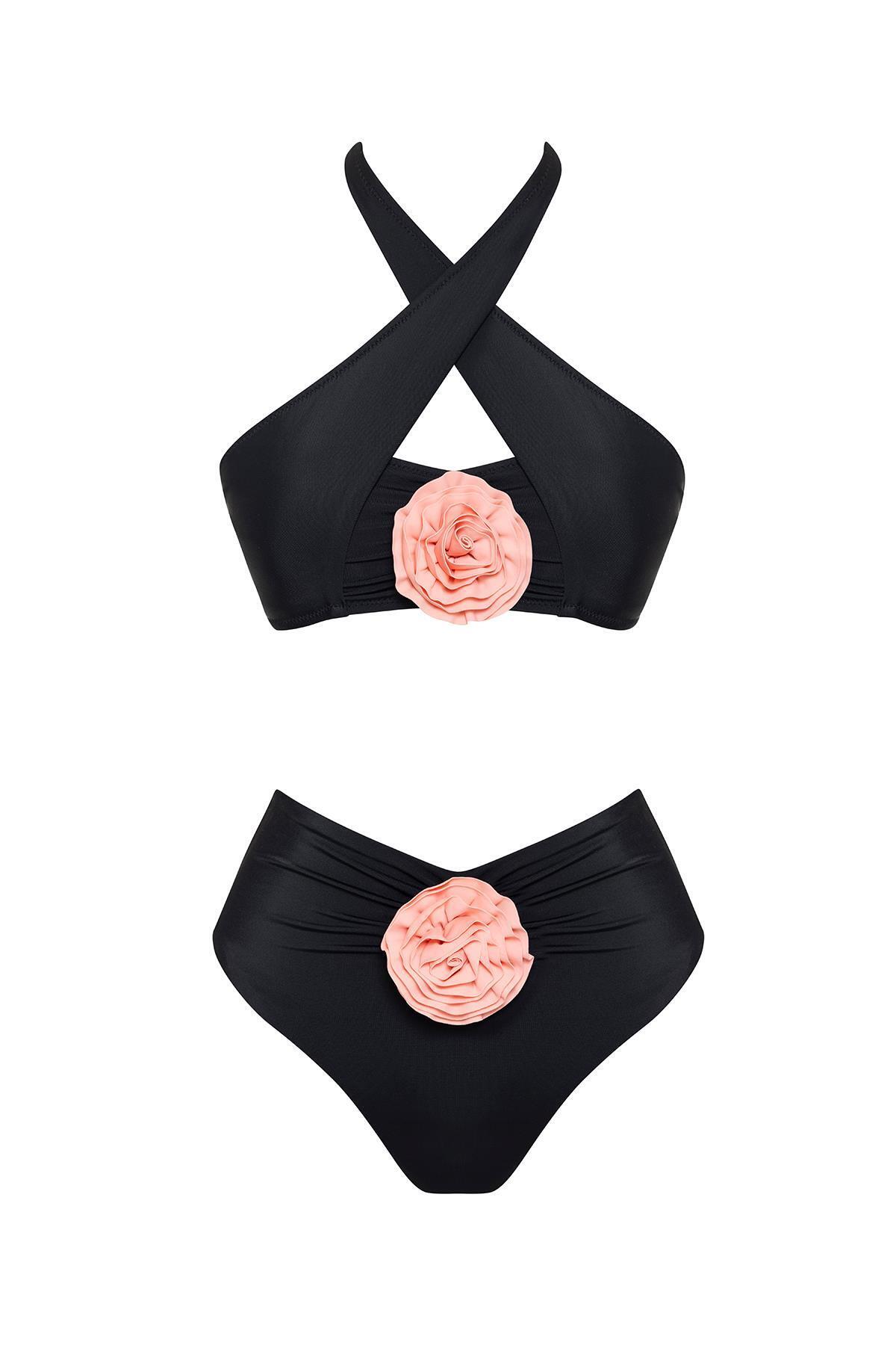 WOJOMİ Çiçekli Çapraz Bikini Takım