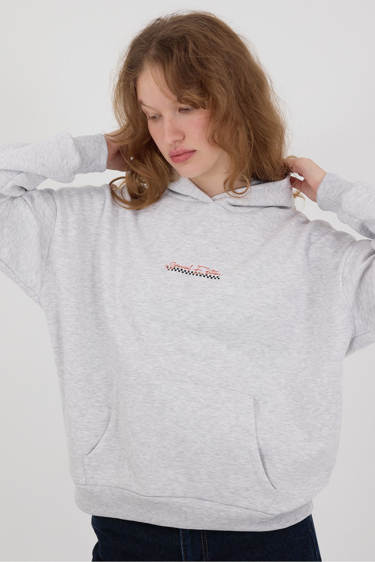 Addax-Car Back Printed Raised Sweatshirt S1614-J6 2