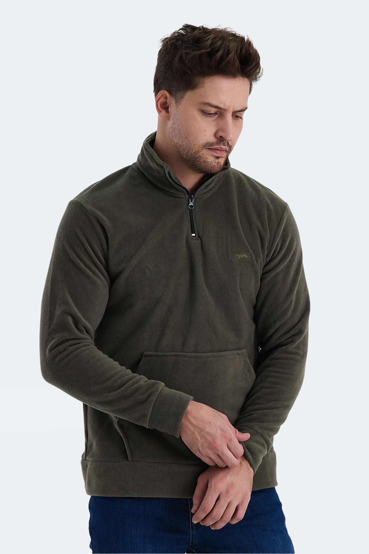 Slazenger-Hanorac solid pentru bărbați Kaki St21we052 3