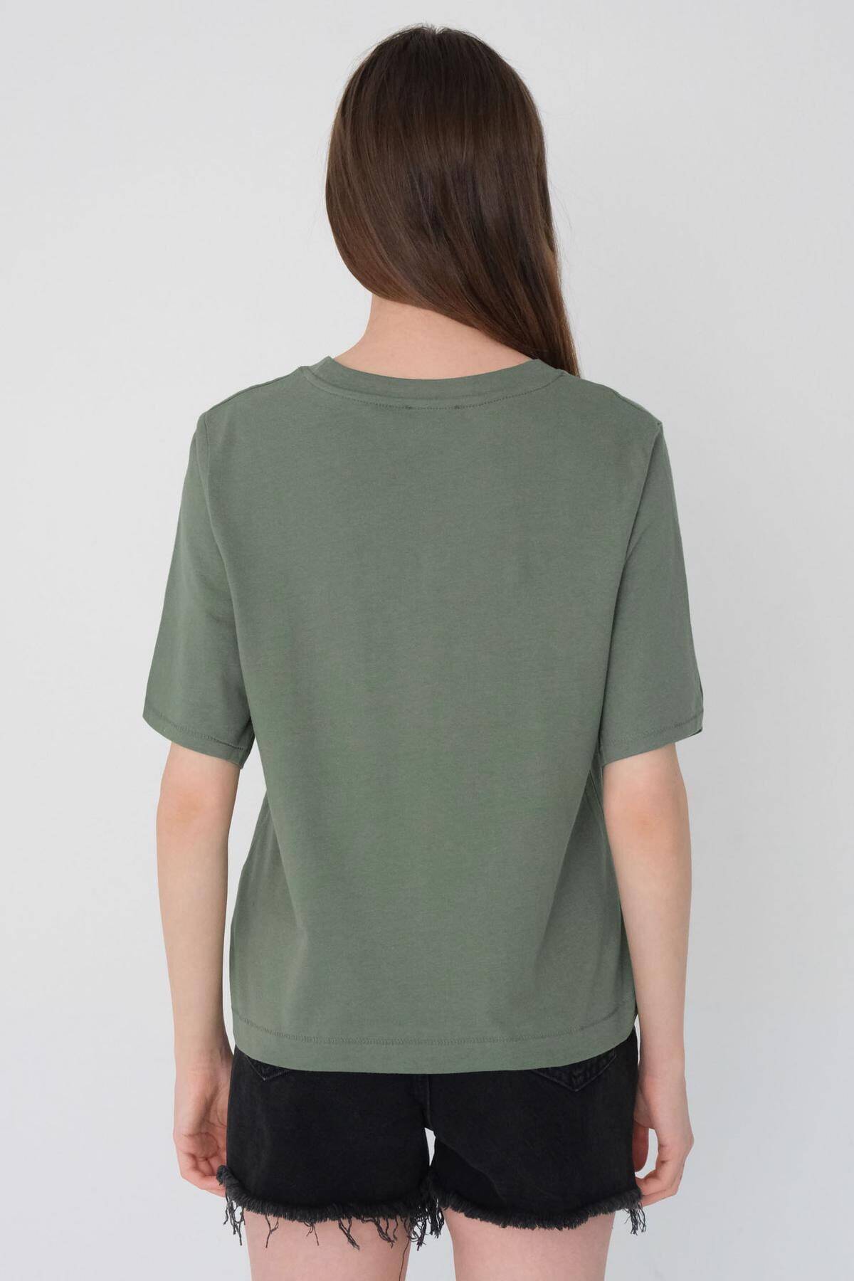 Addax-Crew Neck Basic T-shirt P1002-e8 5