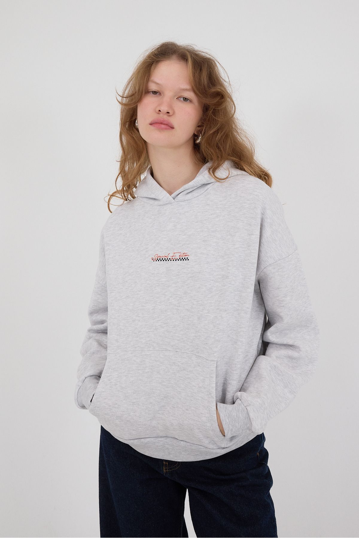 Addax-Car Back Printed Raised Sweatshirt S1614-J6 4