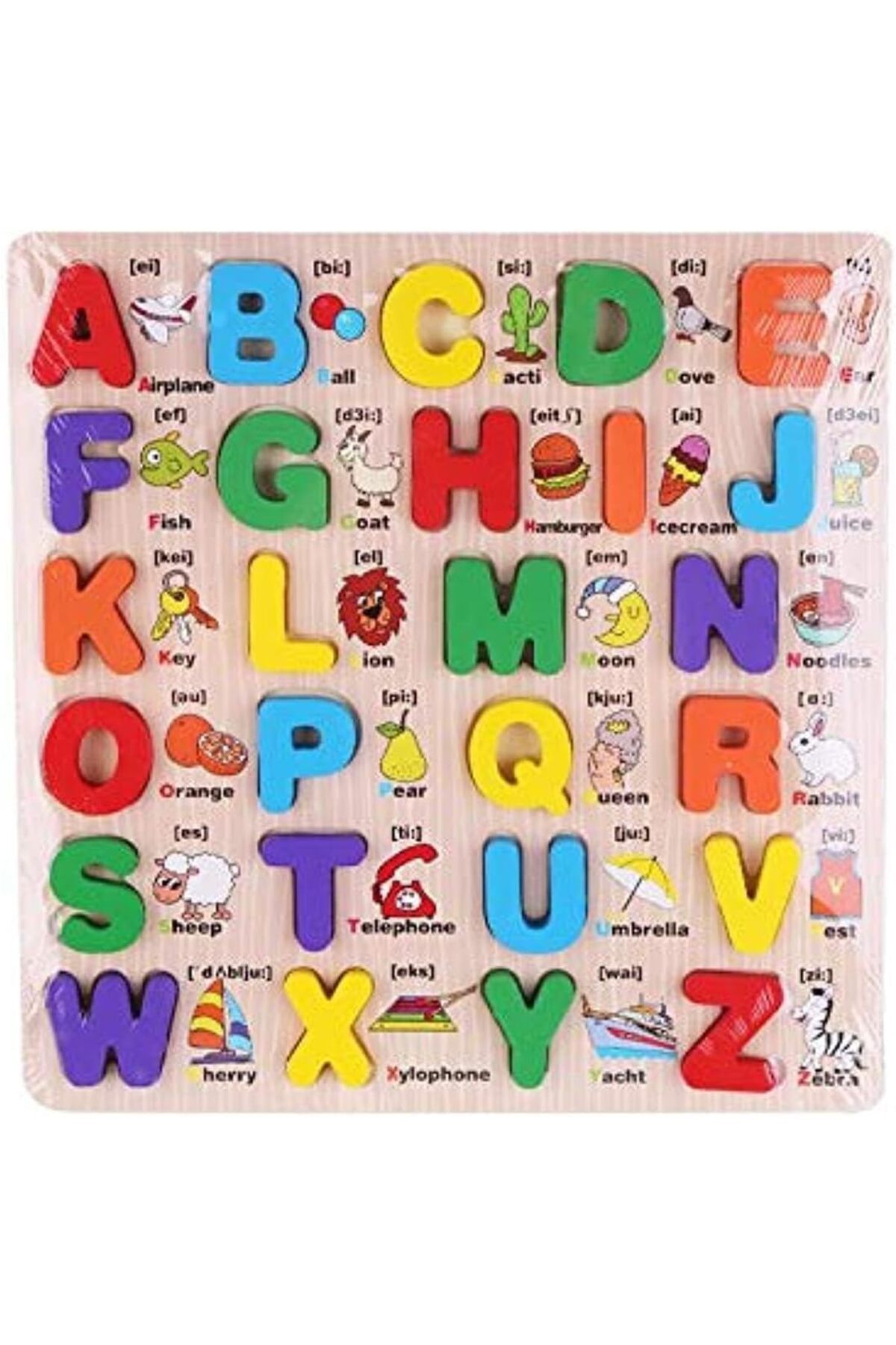 AWH-English Abc Alphabet Wooden Board Jigsaw Puzzle Letters Game Educational Toy 1