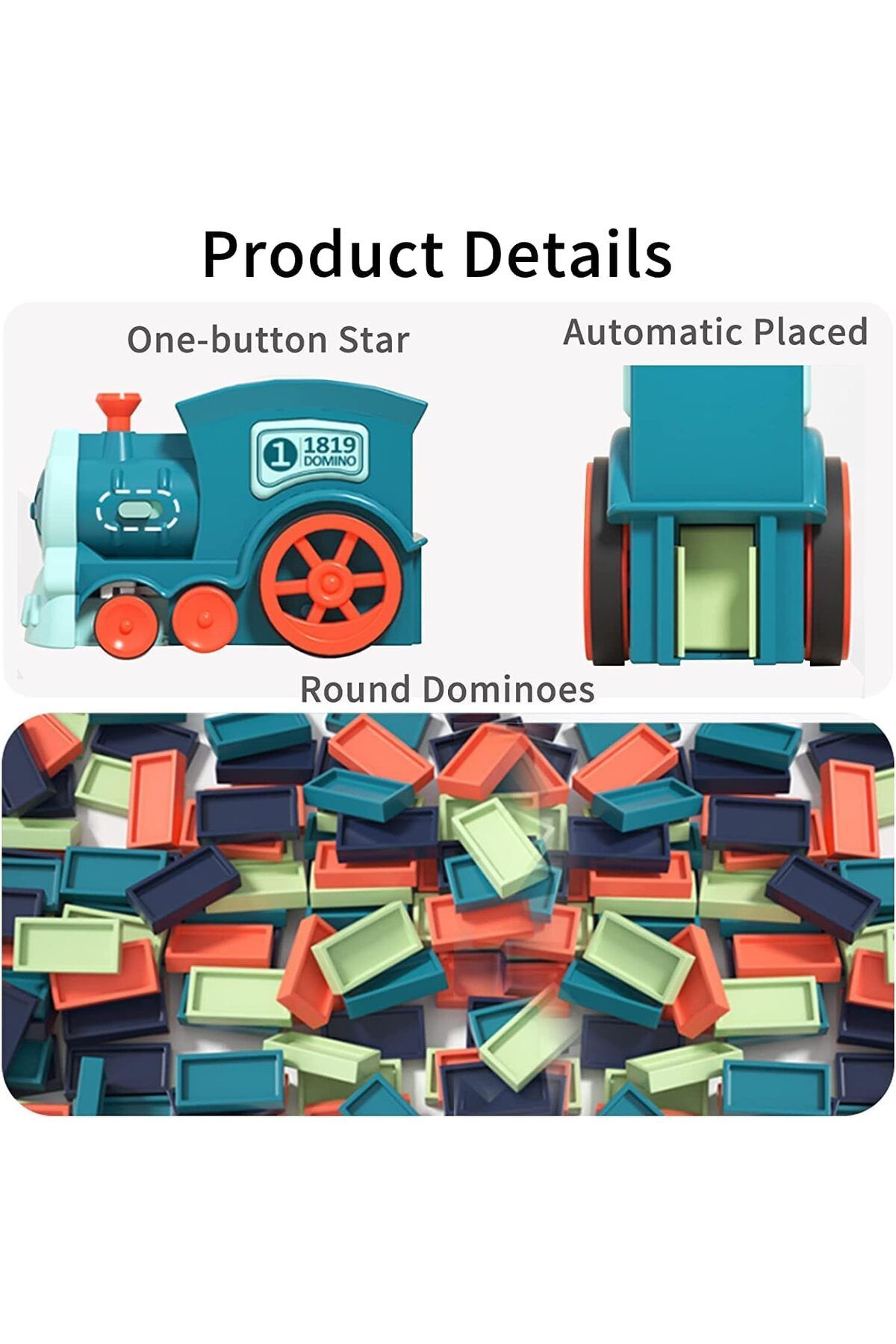 AWH-Domino Train Toy Set, Building and Stacking Toy, Automatic Domino Train - Batteries not Included 2