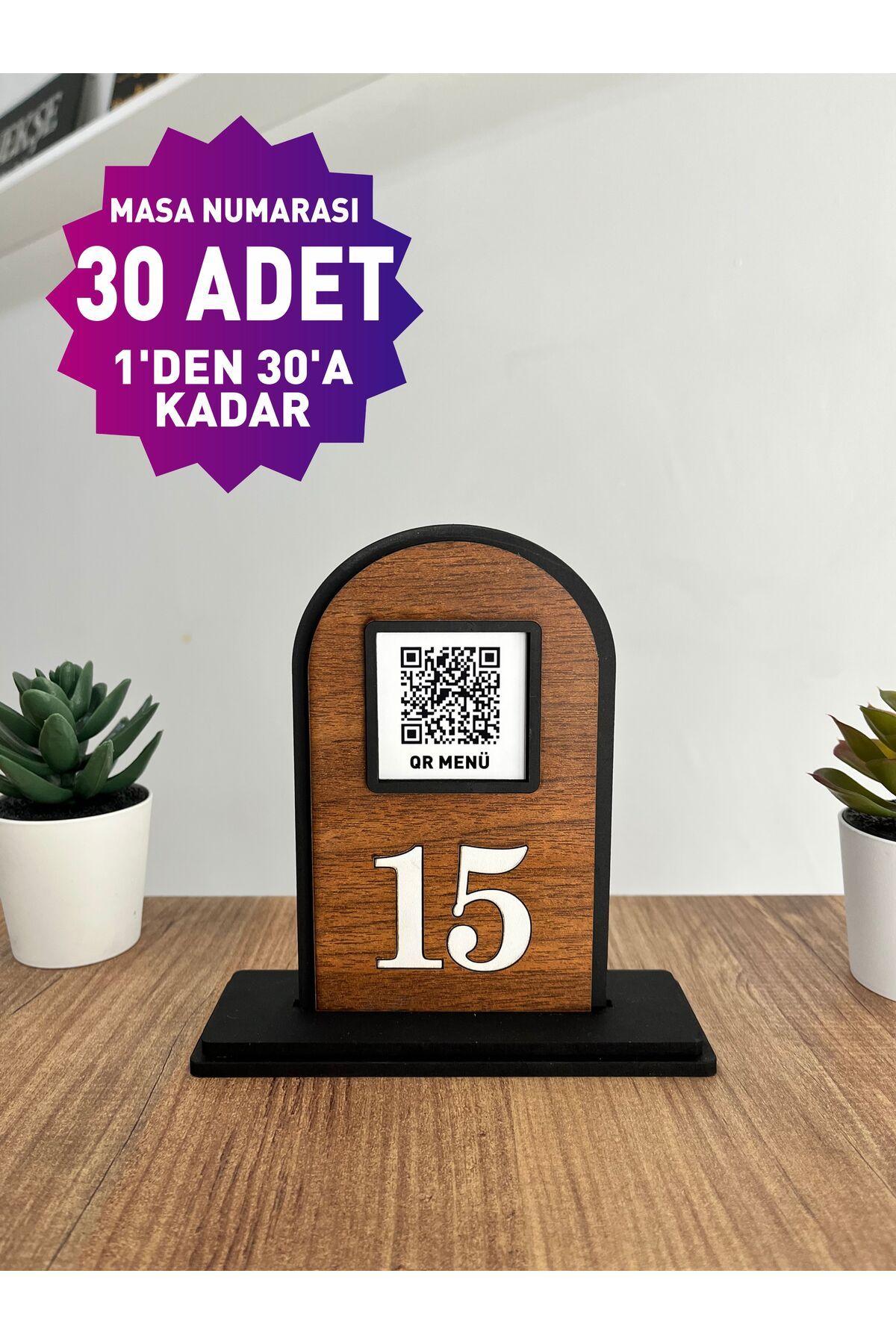 Menü Tasarım MASA NUMARASI QR MENÜ PENCERELİ / 30 ADET