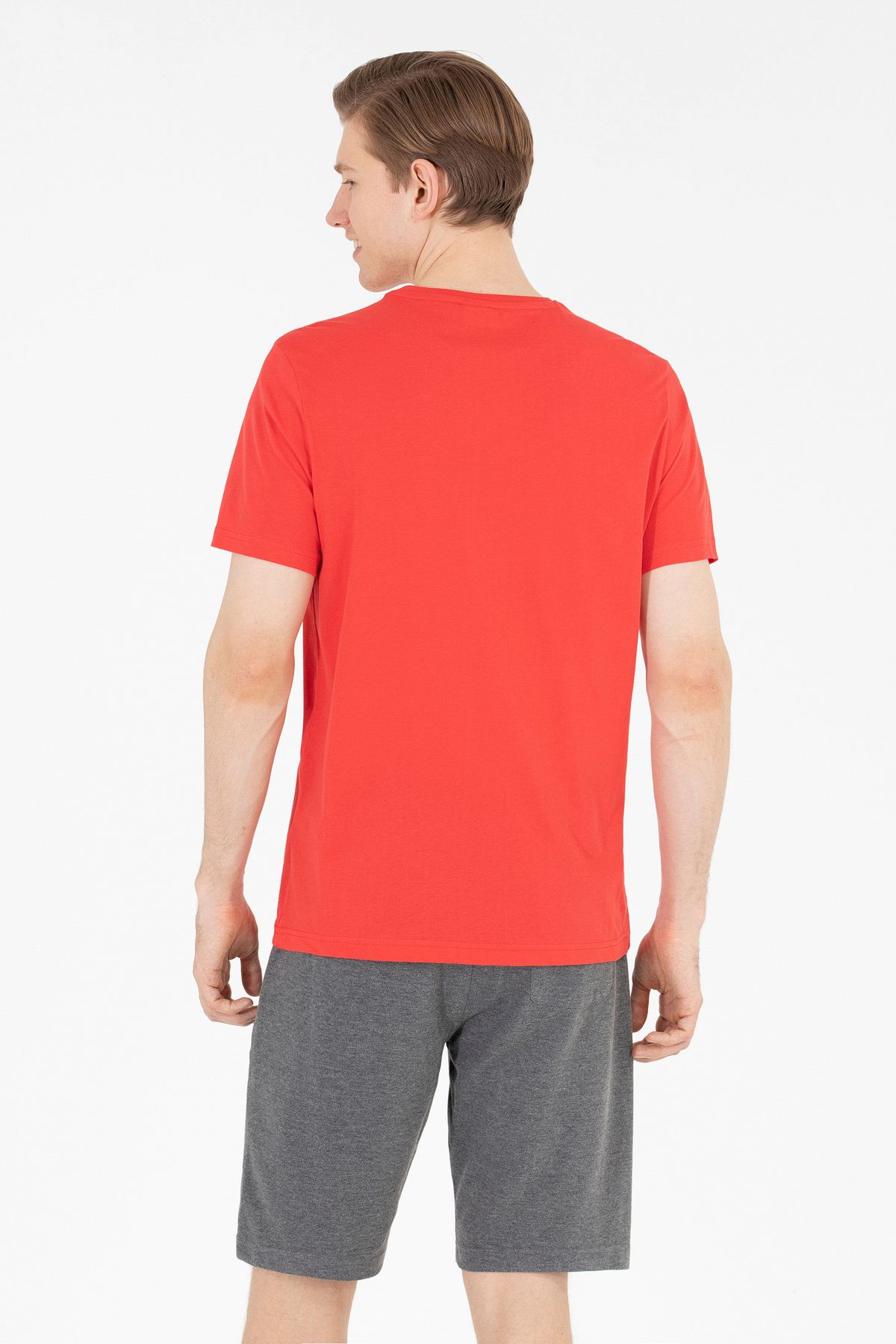 تی شرت قرمز مردانه G081sz011 Vr171 پایه اورجینال U.S. Polo Assn.