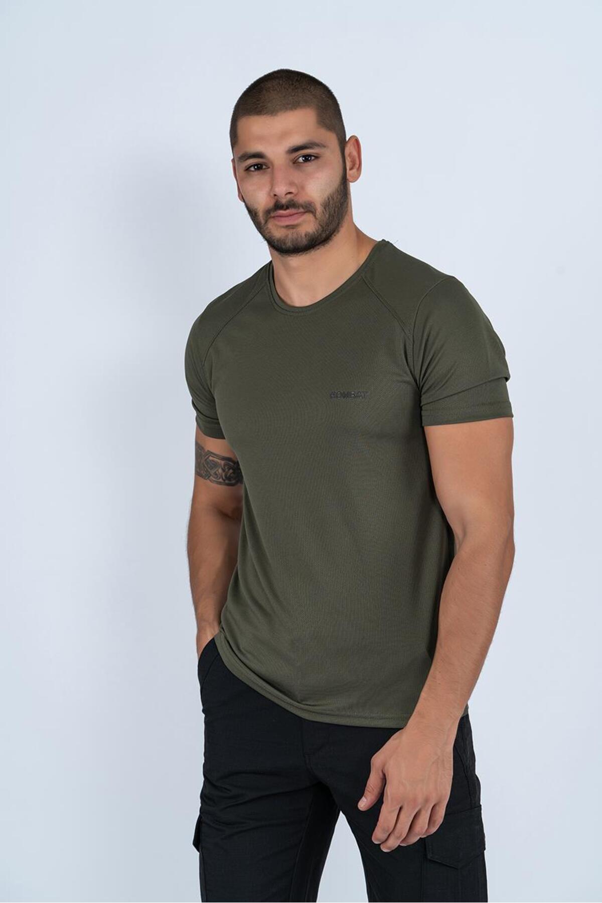 Outdoor T-Shirt Daily Zero Neck Athlete Men's T-Shirt T-Shirf - 807 Ygm