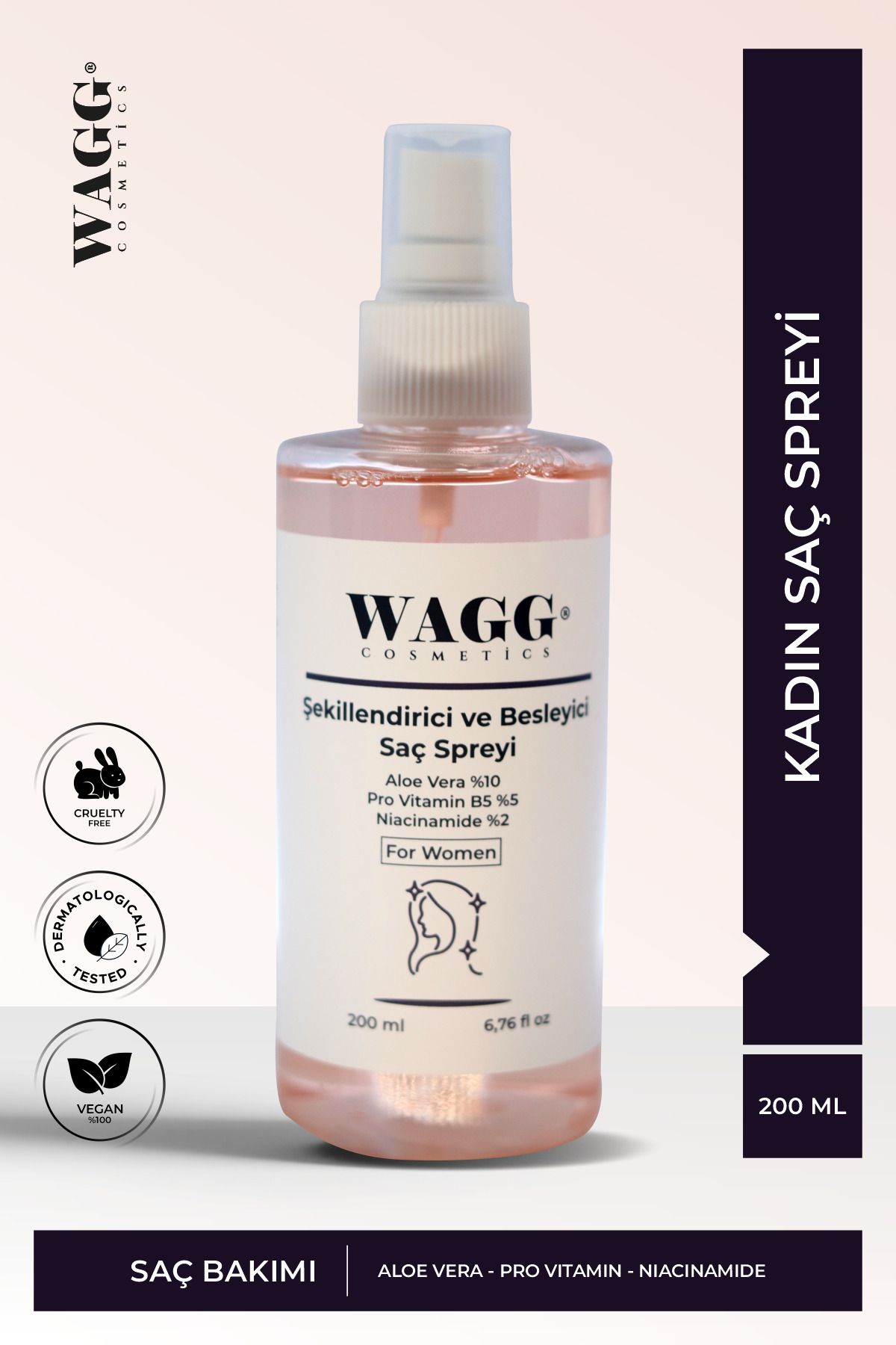 WAGG Cosmetics Şekillendirici ve Besleyici Saç Spreyi For WOMEN 200ML