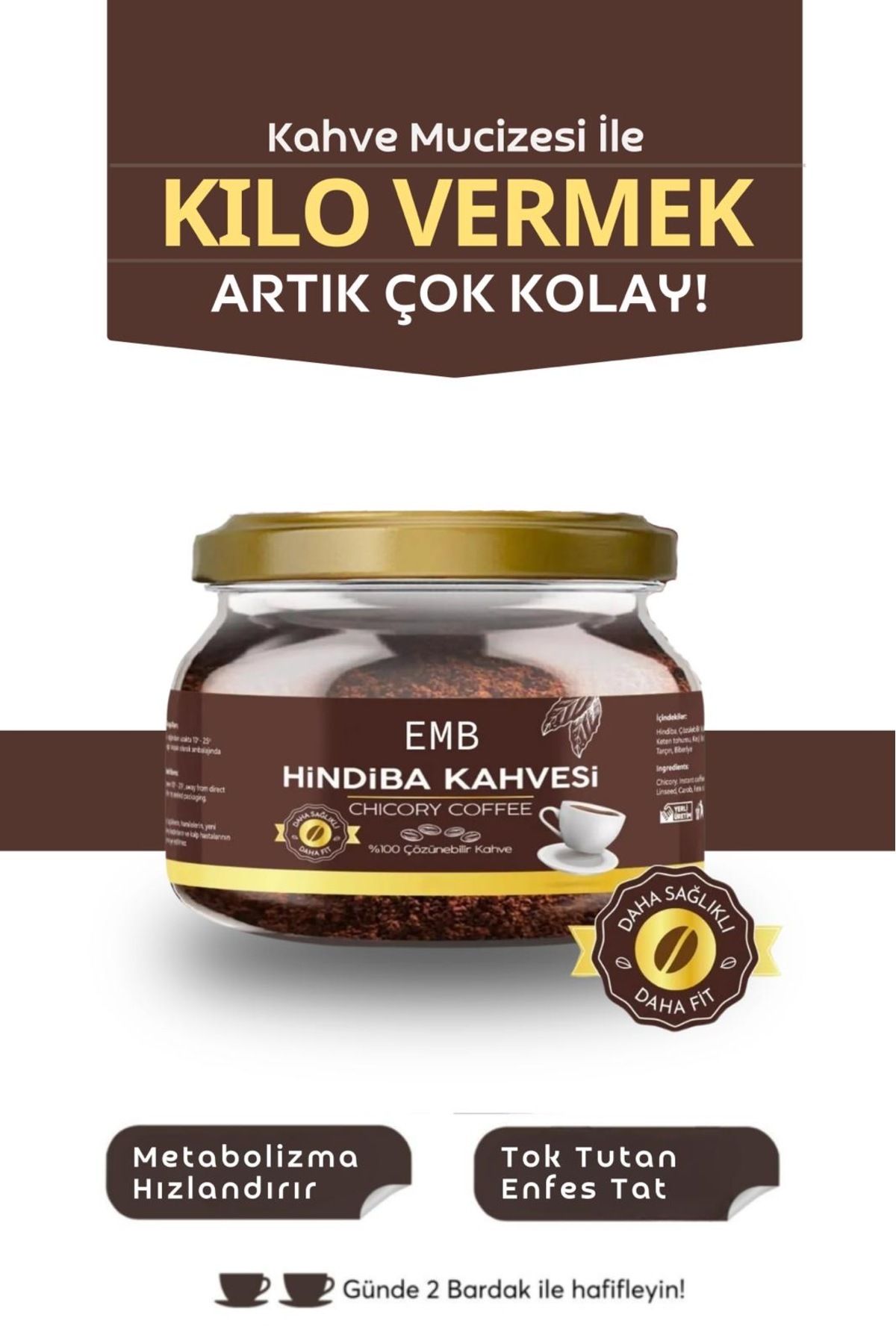 emb Detox Fit Coffee Zayiflama Ve Kilo Vermeye Yardimci Içimi Kolay Diyet Kahve 150 gr