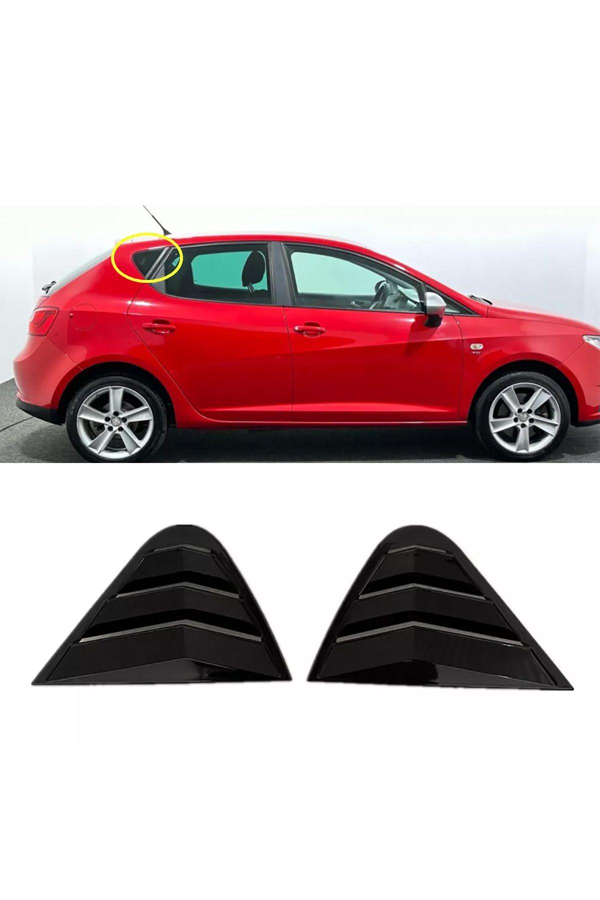 MKG Otomotiv Seat ibiza Kebelek Cam Vizörü 2008-2013 Parlak Siyah Plastik İthal