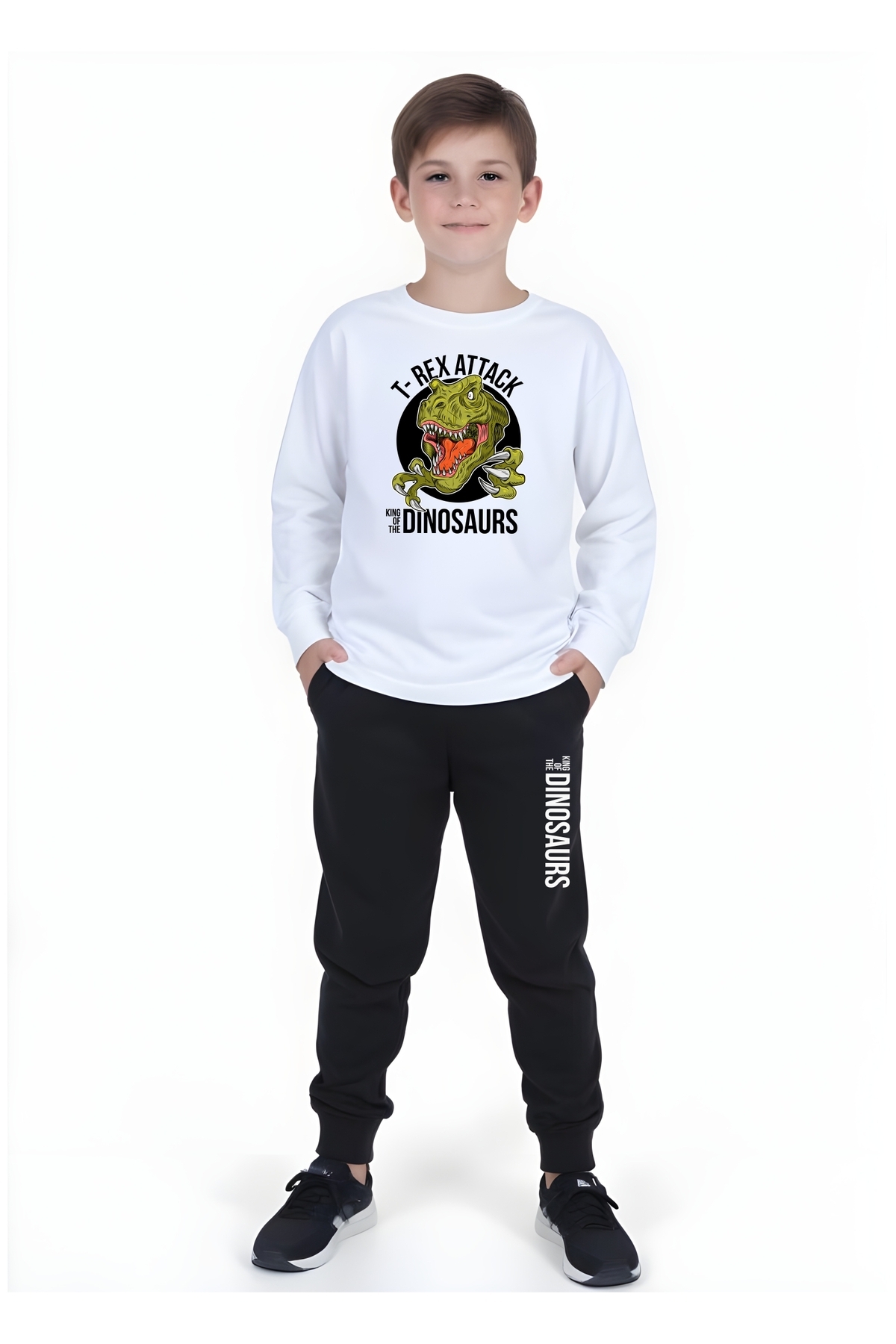 FYK KİDS 3'lü Erkek Çocuk Baskılı Yuvarlak Yaka Alt-Üst Pijama Takımı fotoğrafı 3 (önizleme)