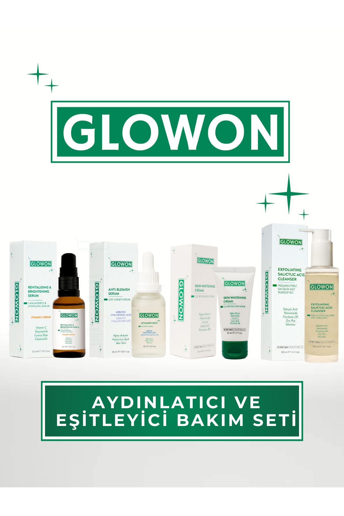 GLOWON AYDINLATICI VE EŞİTLEYİCİ BAKIM SETİ