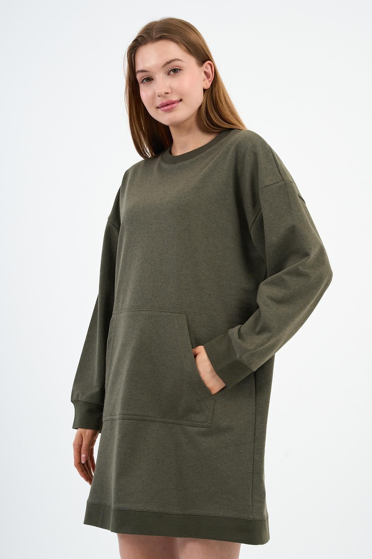 ALEXANDERGARDI Kadın Kanguru Cepli Oversize Tunik (B24-00225)