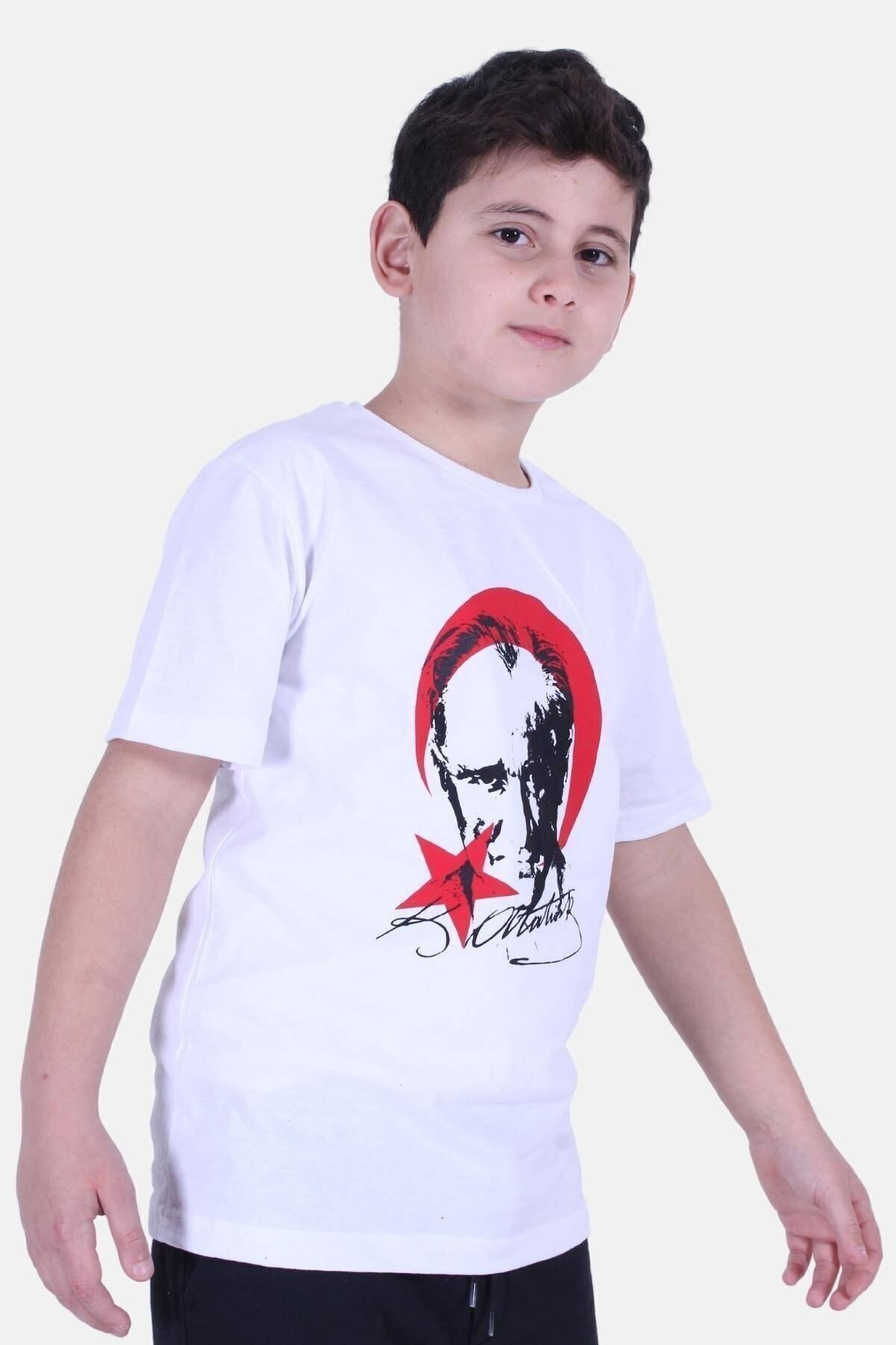 تی‌شرت یقه گرد یلدیز با طرح آتاتورک و امضا، یونیسکس