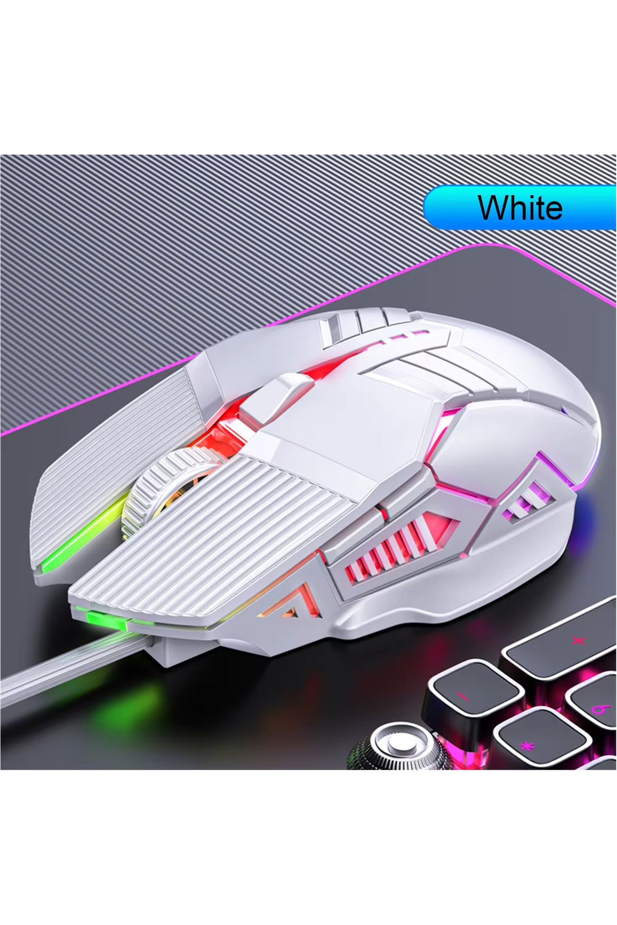 Microcase 3200 DPI Ergonomik Sessiz Kablolu RGB Işıklı Gaming Oyuncu Mouse - AL4929