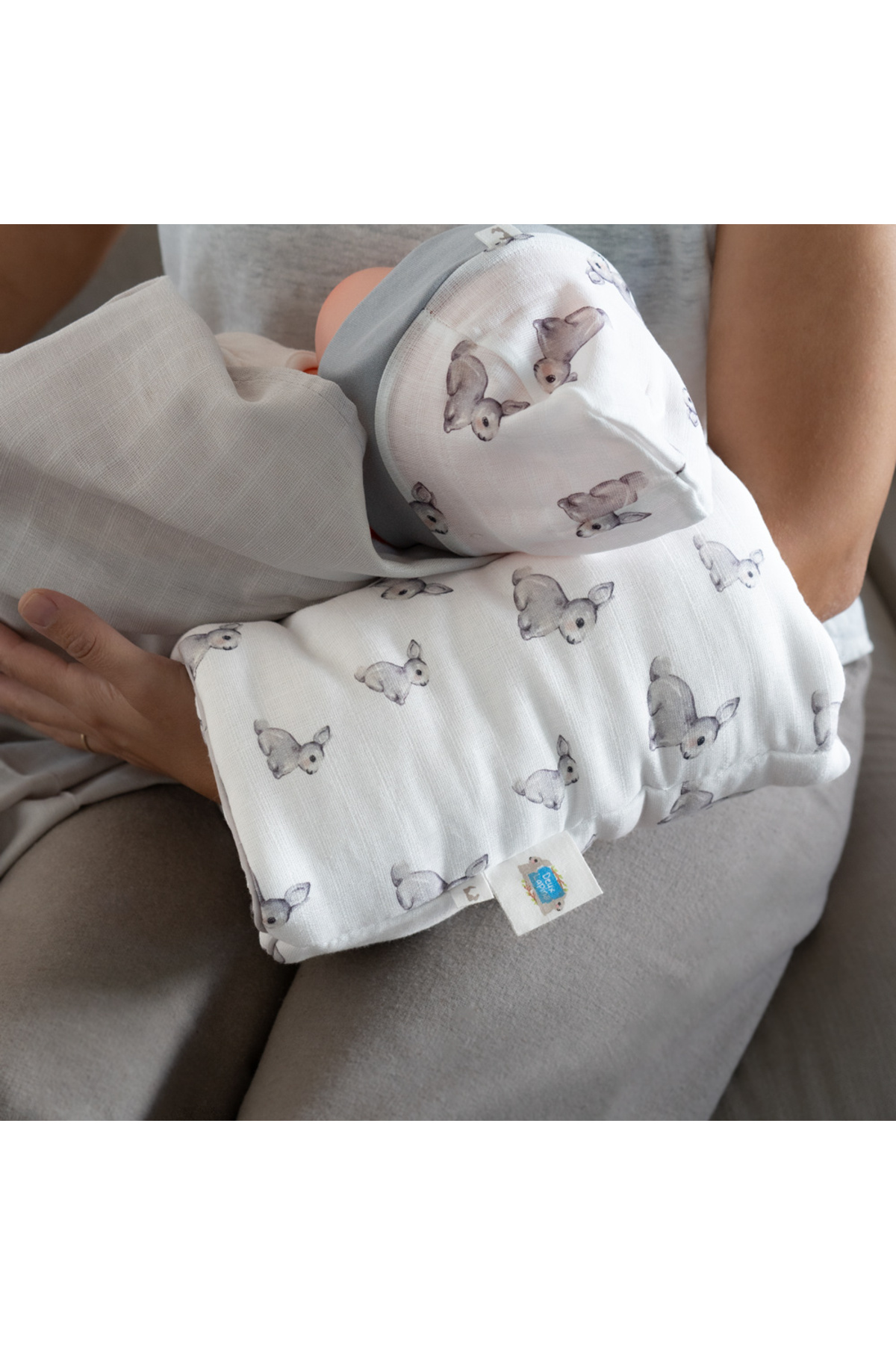 Deux Lapins % 100 Pamuk Pratik Silindir Emzirme Kol Destek Yastığı - Bébé Lapin Rose fotoğrafı 6 (önizleme)